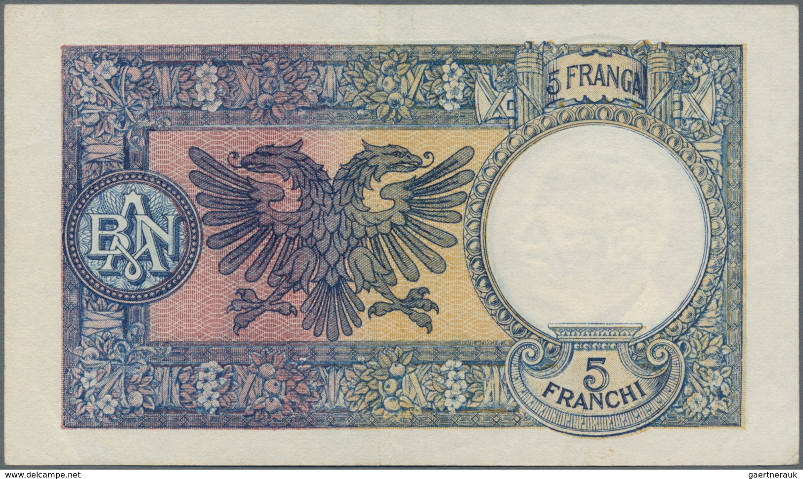 Albania / Albanien: 5, 20 And 100 Franga ND(1939-40), P.6, 7, 8 In VF/F/F- Condition. (3 Pcs.) - Albanie