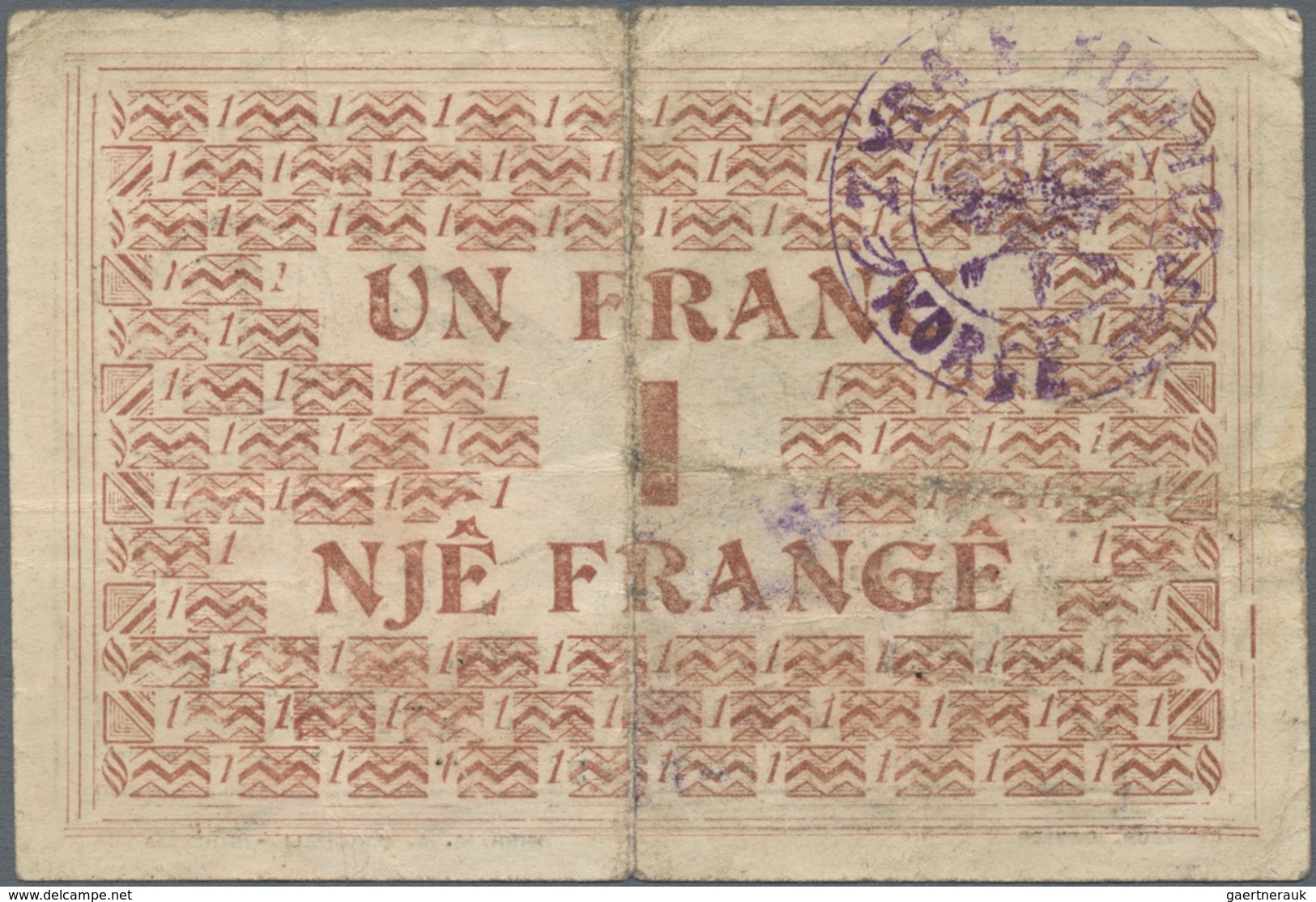 Albania / Albanien: Pair With 1/2 And 1 Frange 1917 Of The Albanian Self Government, P.S141a, S142b, - Albanien