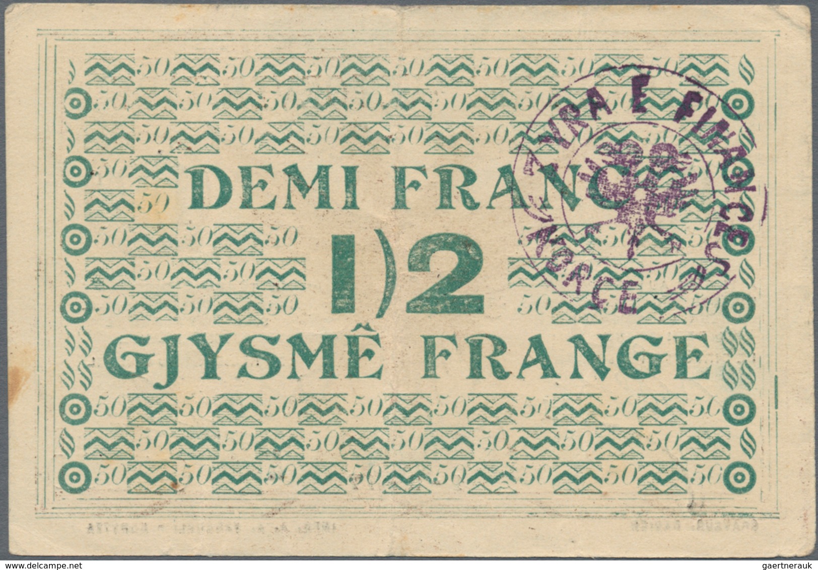 Albania / Albanien: Pair With 1/2 And 1 Frange 1917 Of The Albanian Self Government, P.S141a, S142b, - Albanië