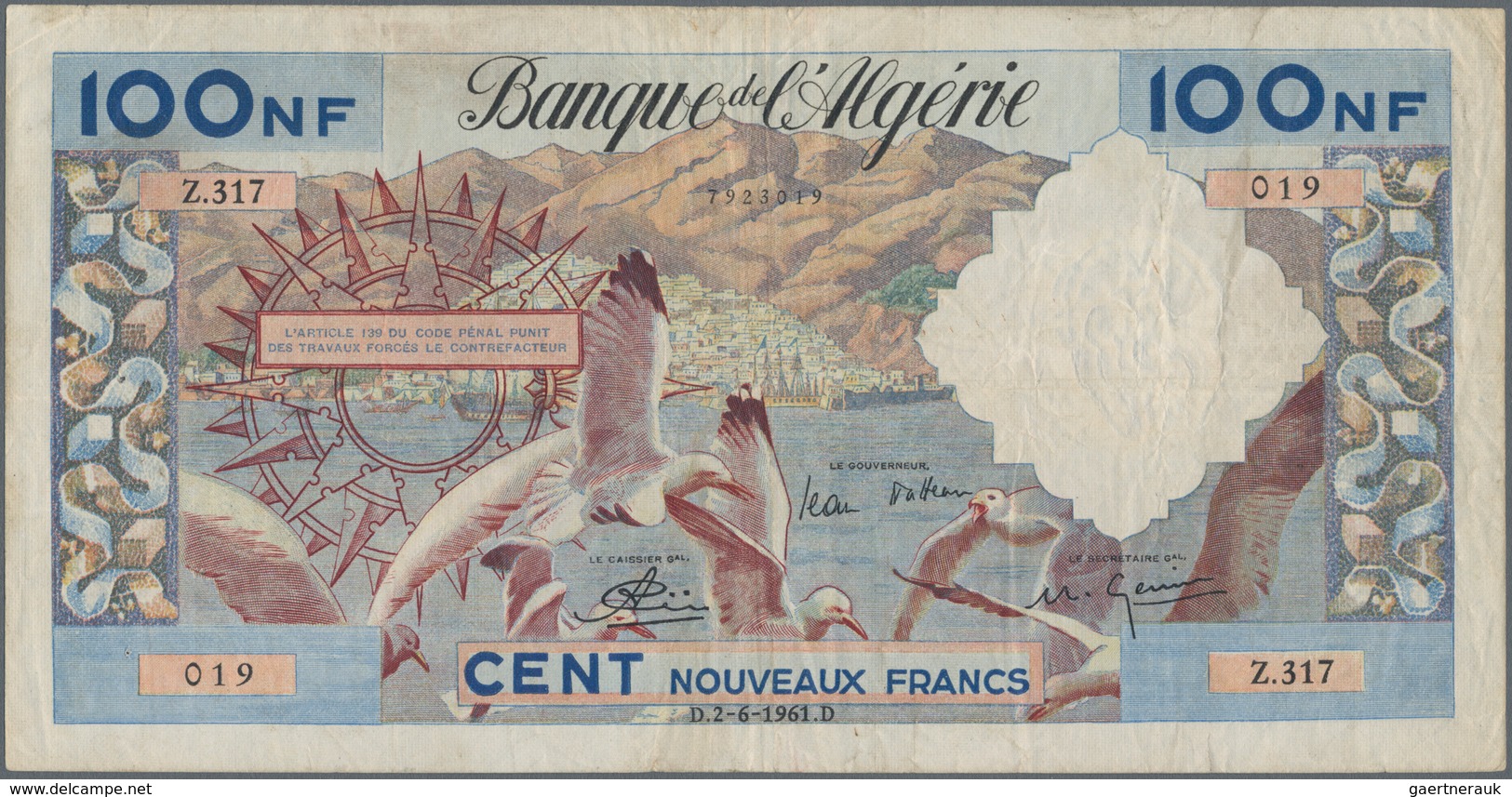 Algeria / Algerien: 100 Nouveaux Francs 1961, P.121b, Still Nice With Strong Paper And Bright Colors - Argelia