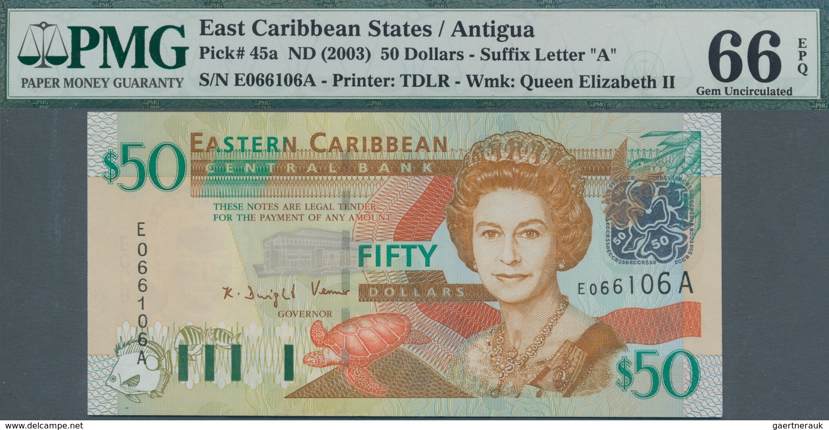 Antigua: Nice Set With 4 Banknotes 50 Dollars ND(2003), P.45a, All In UNC And Three Of Them Consecut - Andere & Zonder Classificatie