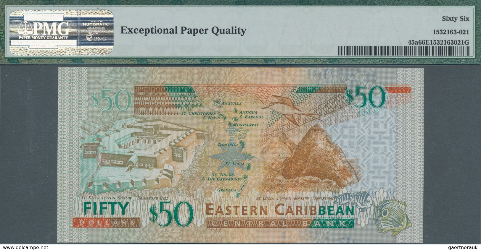 Antigua: Nice Set With 4 Banknotes 50 Dollars ND(2003), P.45a, All In UNC And Three Of Them Consecut - Otros & Sin Clasificación