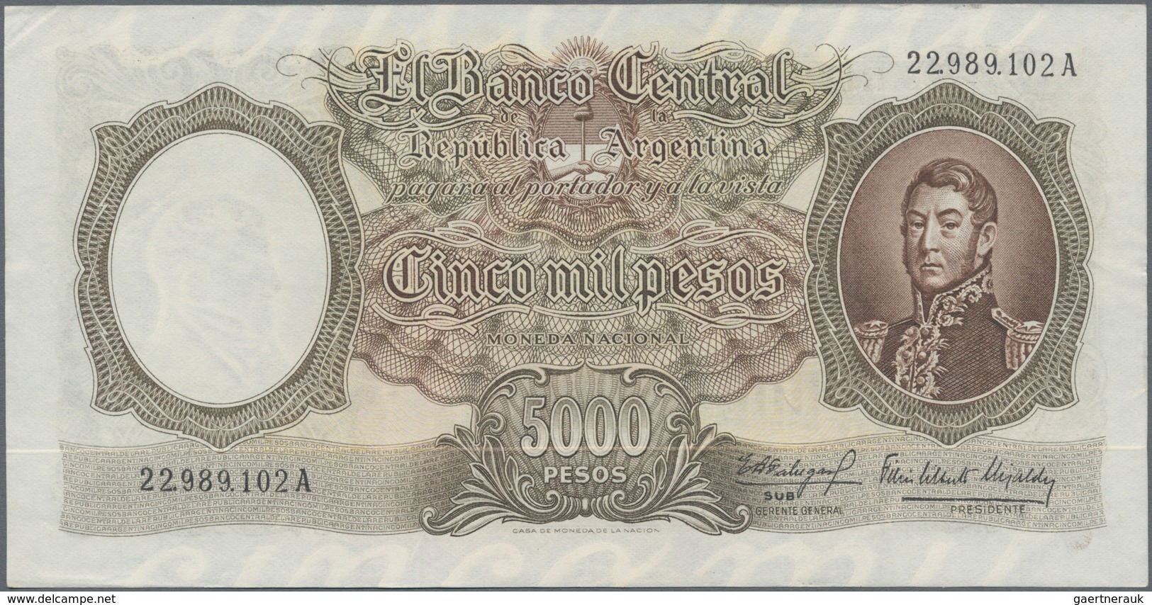 Argentina / Argentinien: Pair With 5000 And 10.000 Pesos ND(1961-69), P.280a, 281, Both In XF+/aUNC - Argentinië