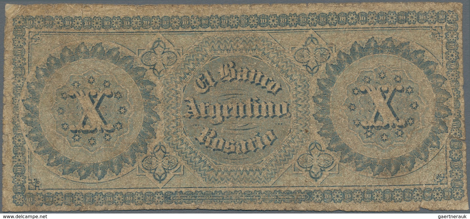 Argentina / Argentinien: 10 Pesos 1866 P.S1527 (VG) And 10 Centavos 1884 P.6 (F+). (2 Pcs.) - Argentine