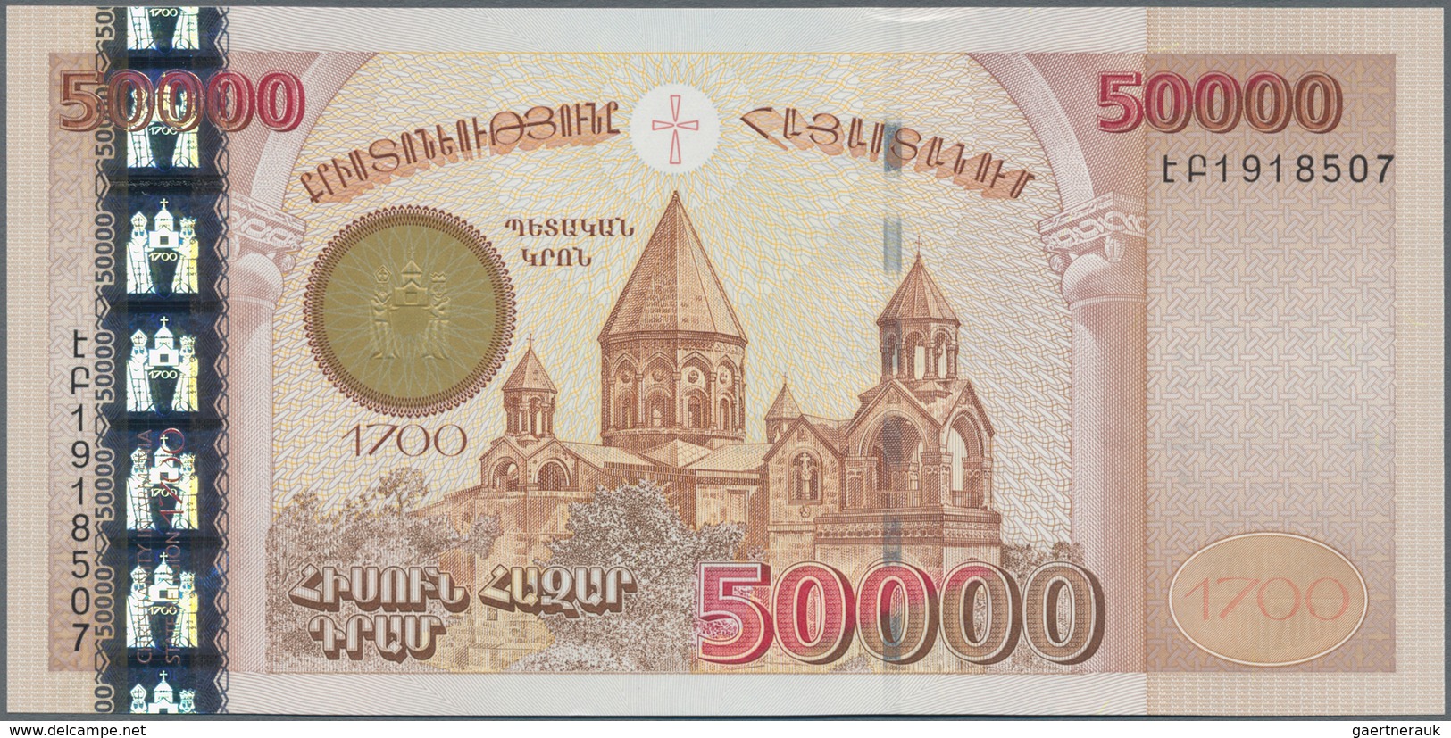 Armenia / Armenien: 50.000 Dram 2001, P.48 In Perfect UNC Condition. - Armenië