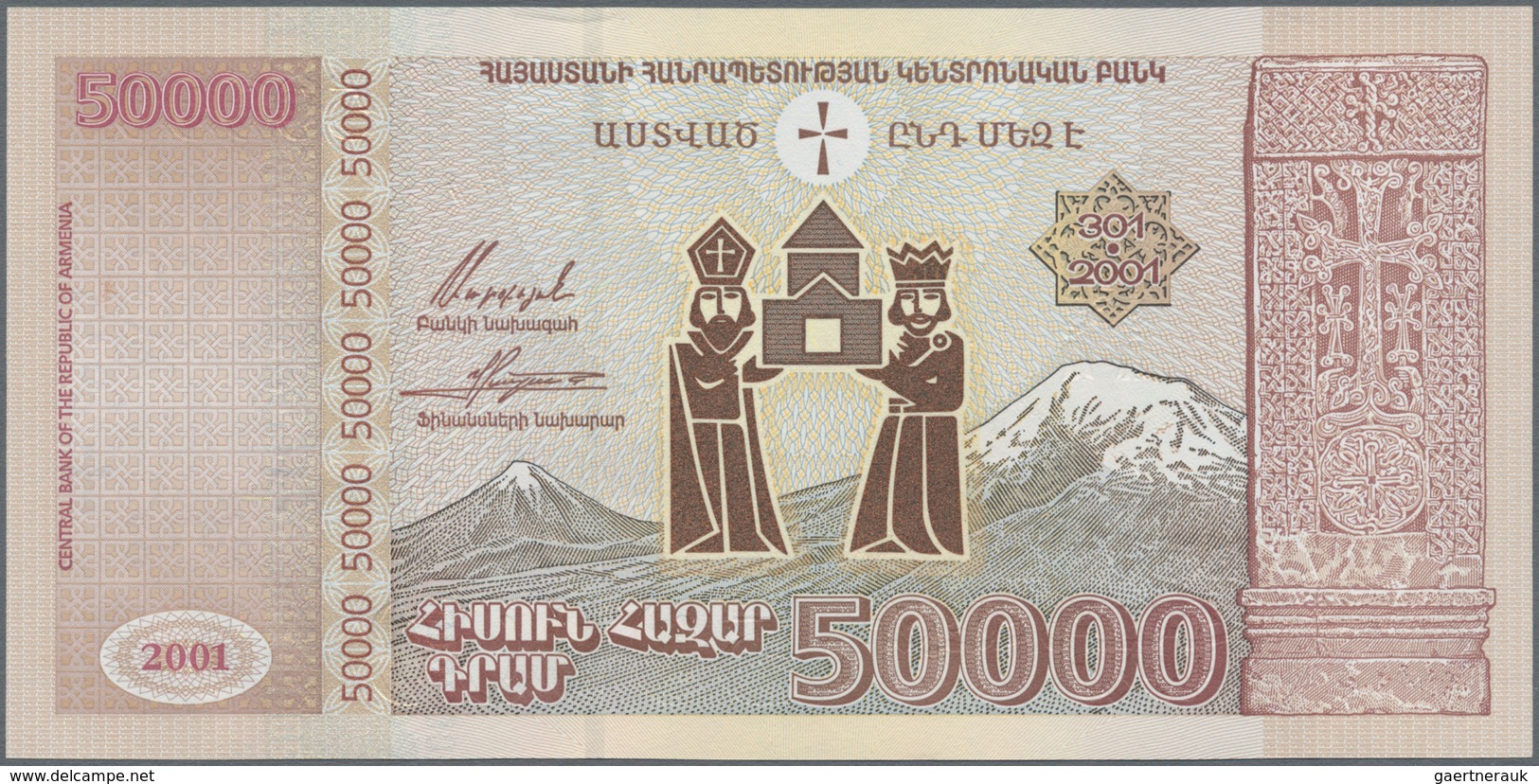 Armenia / Armenien: 50.000 Dram 2001, P.48 In Perfect UNC Condition. - Armenien