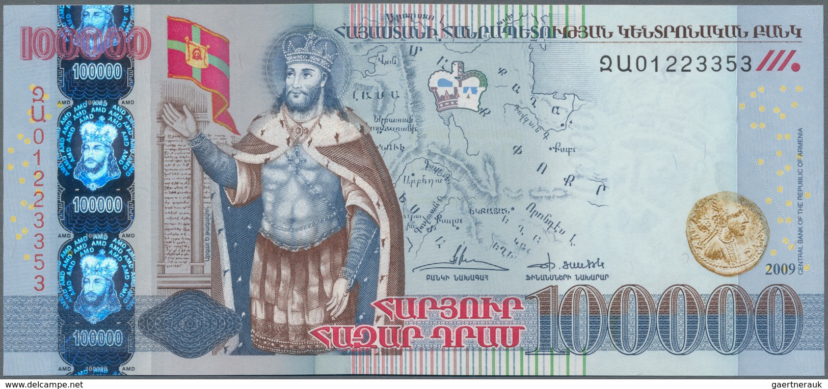 Armenia / Armenien: 100.000 Dram 2009, P.54 In Perfect UNC Condition. - Armenien