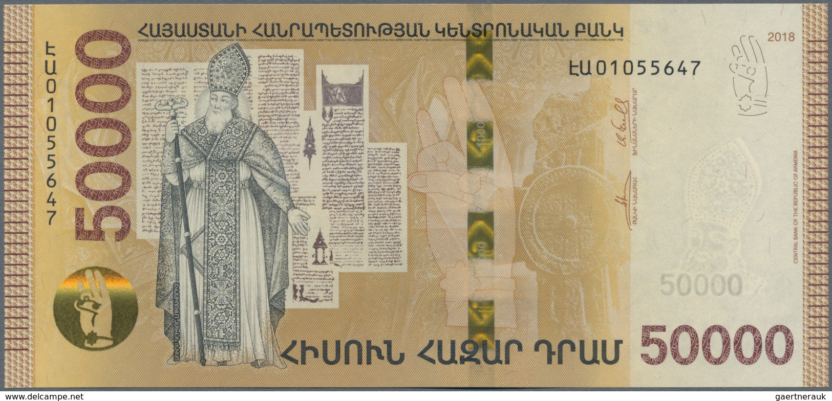 Armenia / Armenien: 50.000 Dram 2018, P.new In Perfect UNC Condition. - Armenië