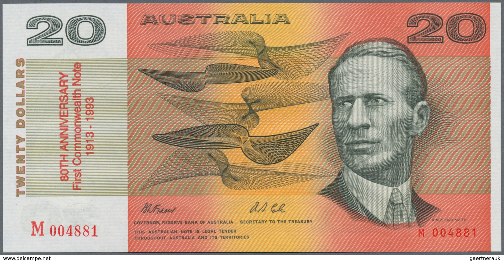 Australia / Australien: Reserve Bank Of Australia 20 Dollars ND(1974-94) With Signatures: Fraser & C - Sonstige & Ohne Zuordnung
