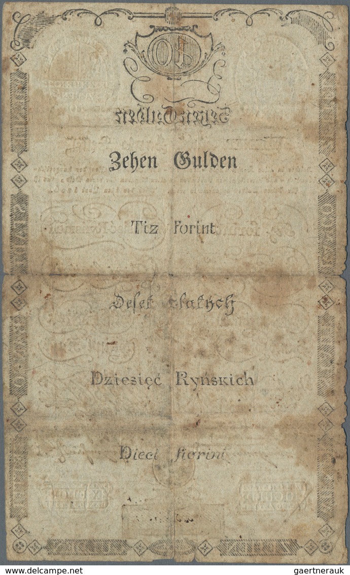 Austria / Österreich: Wiener Stadt-Banco-Zettel10 Gulden 1806, P.A39, Small Border Tears, Tiny Holes - Oesterreich
