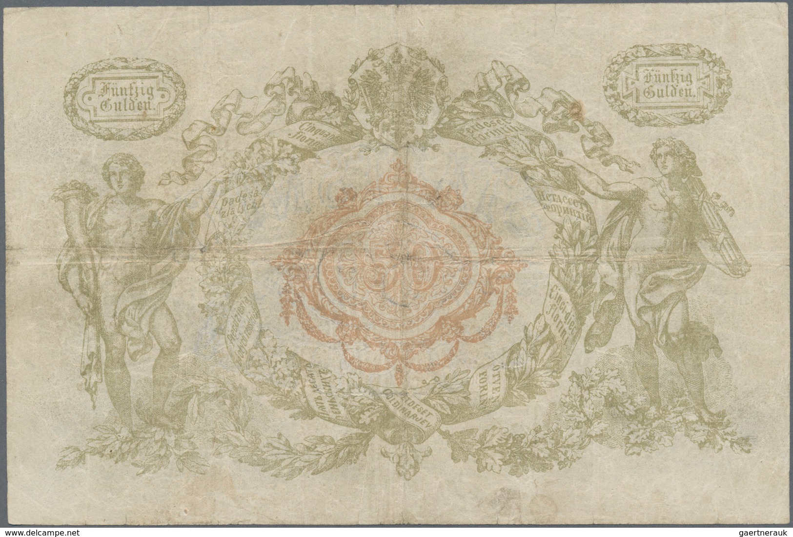 Austria / Österreich: K.u.K. Staats-Central-Casse 50 Gulden 1866, P.A152, Great Original Shape And H - Oostenrijk