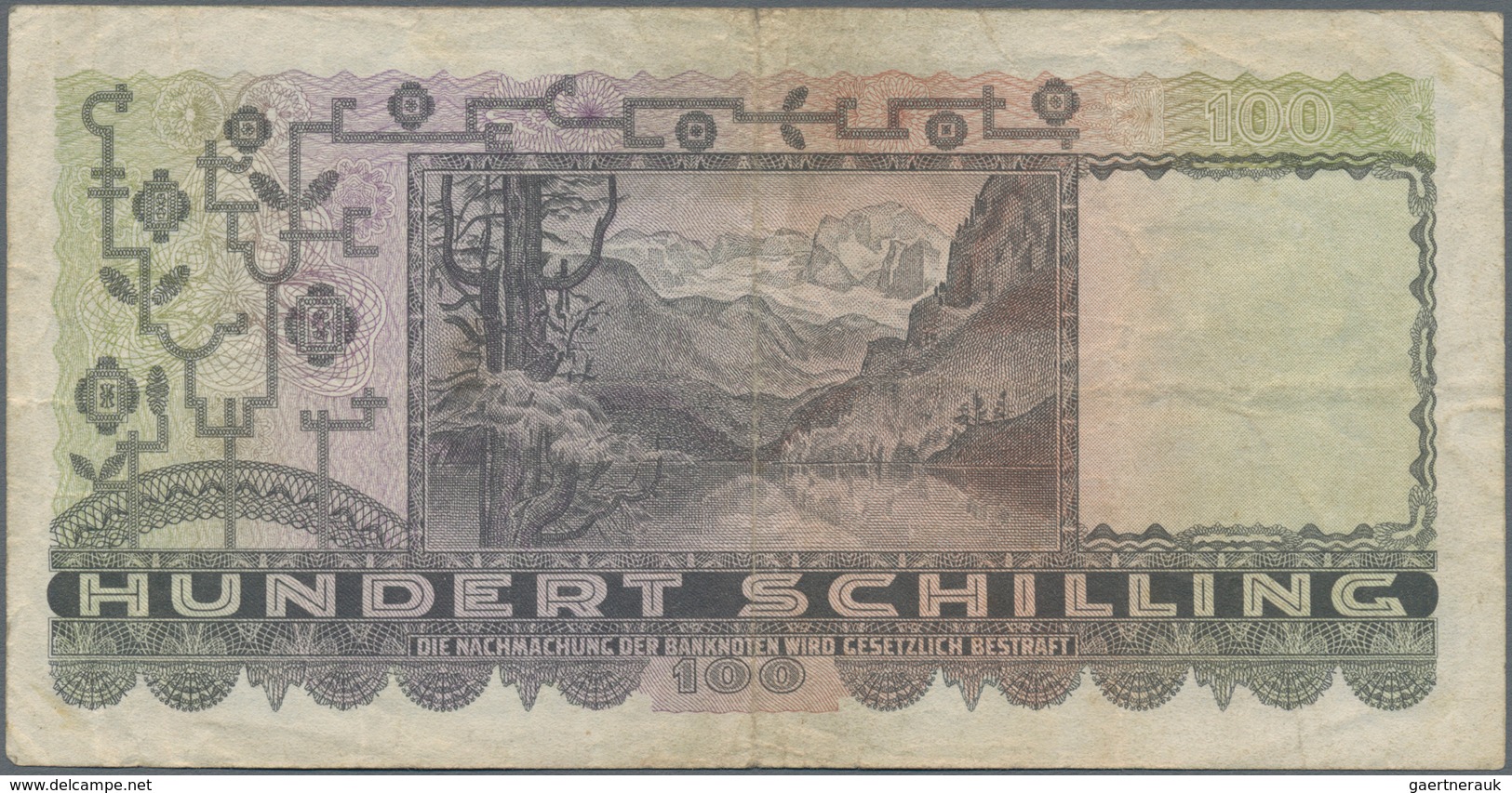 Austria / Österreich: 100 Schilling 1947, P.124, Lightly Stained Paper With Tiny Border Tears. Condi - Oesterreich