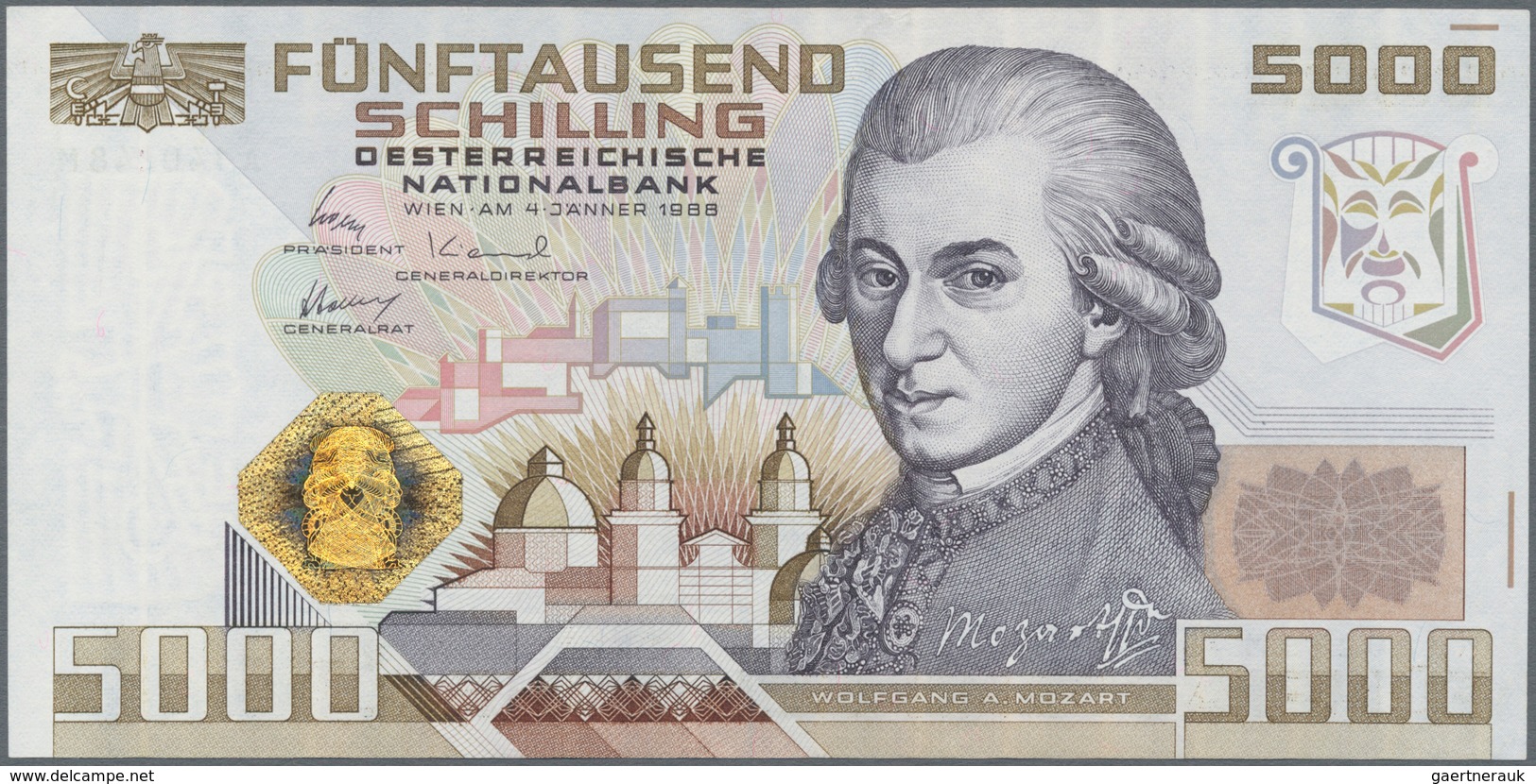 Austria / Österreich: 5000 Schilling 1988, P.153 In Perfect UNC Condition. - Oostenrijk