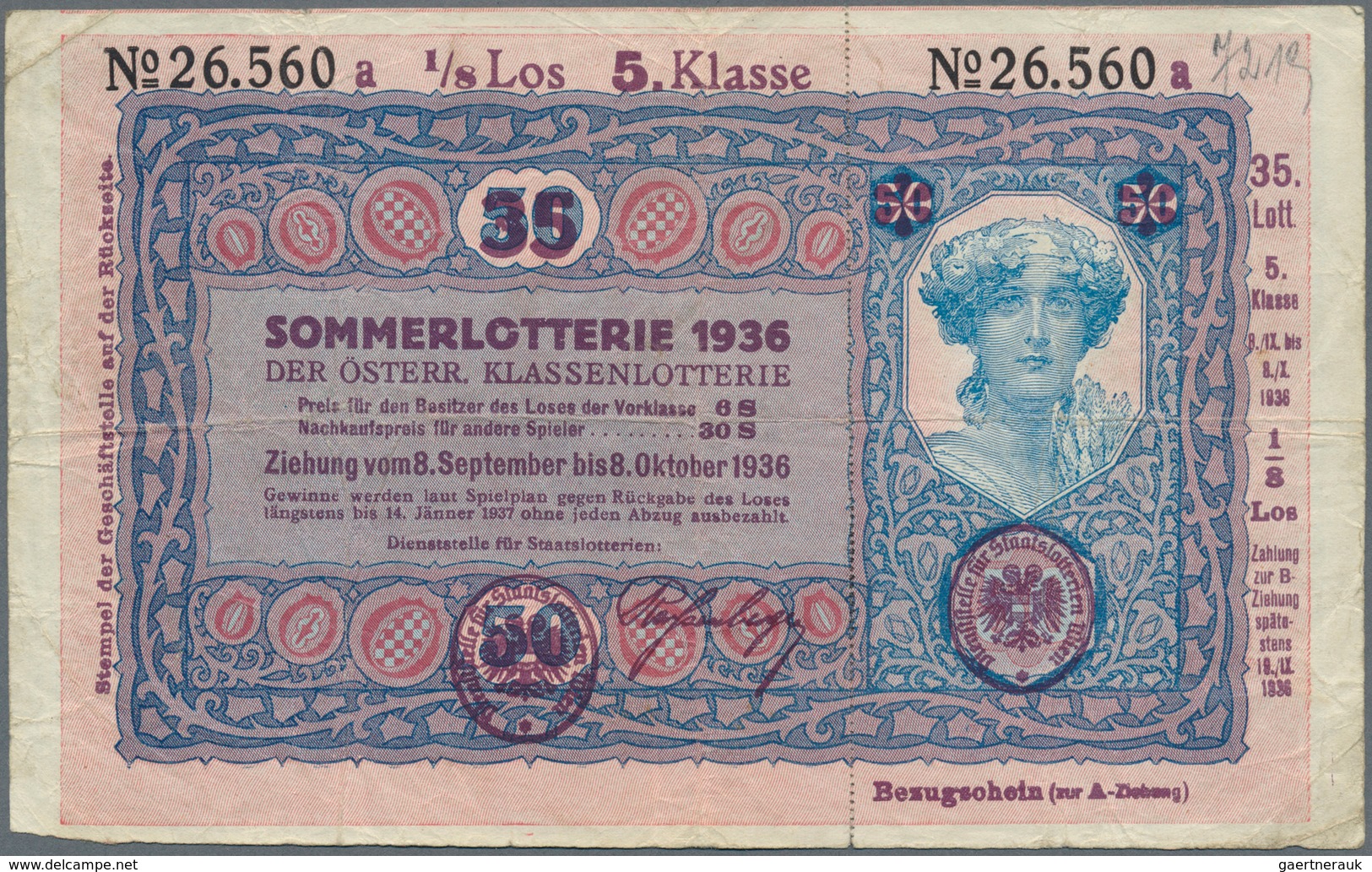 Austria / Österreich: Donaustaat Set With 3 Notes With Lottery Overprint On 50 Schilling 1923 P. S15 - Oostenrijk