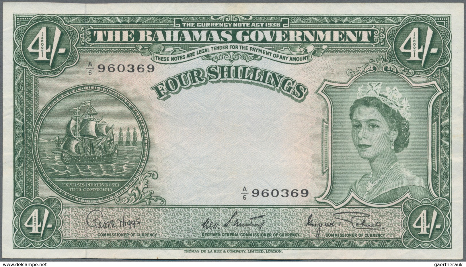 Bahamas: Pair With 4 And 10 Shillings ND(1953), P.13d, 14b, Both In Very Nice Condition With A Few S - Bahamas