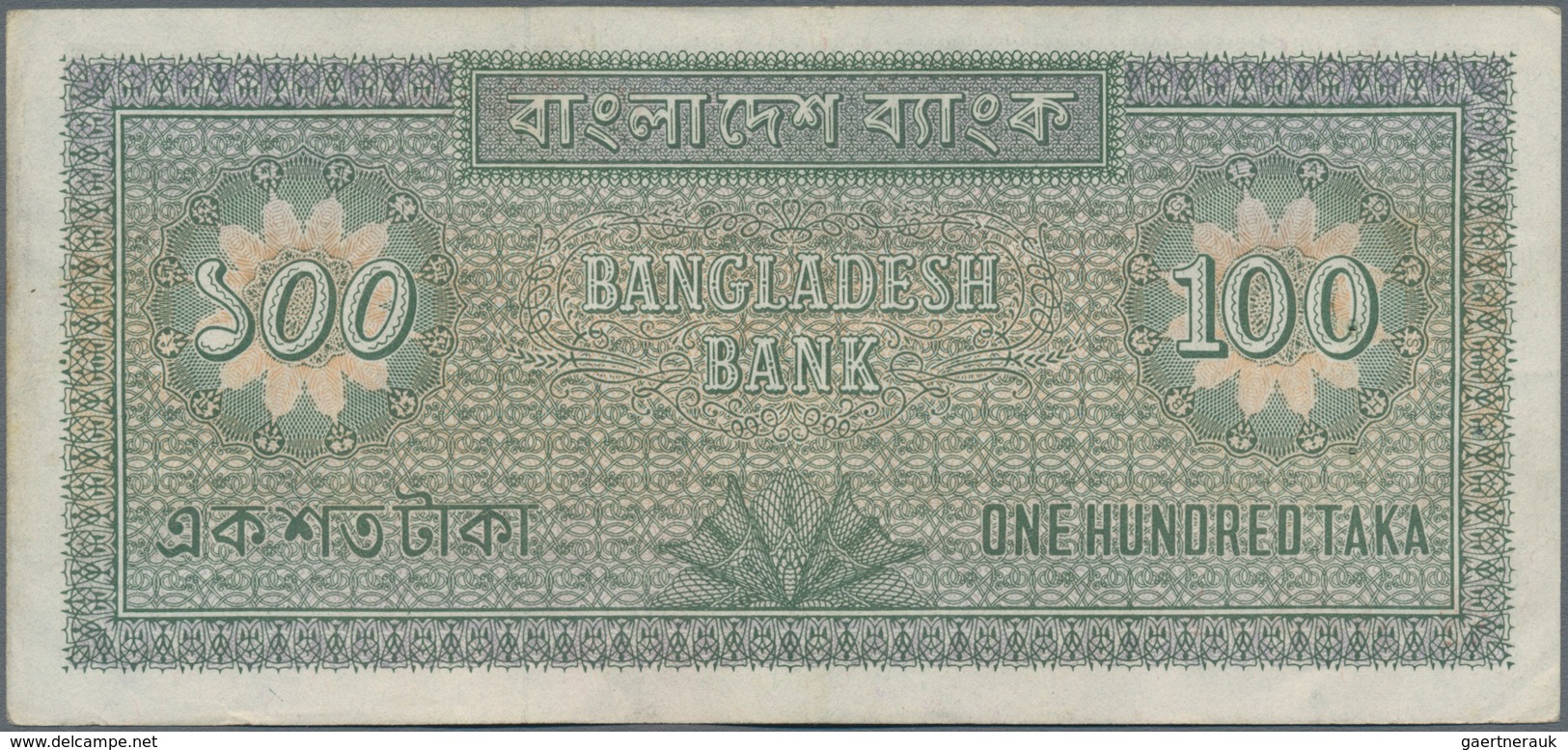 Bangladesh: 100 Taka ND(1972), P.9b, Excellent Condition With A Few Soft Folds And Tiny Pinholes At - Bangladesch