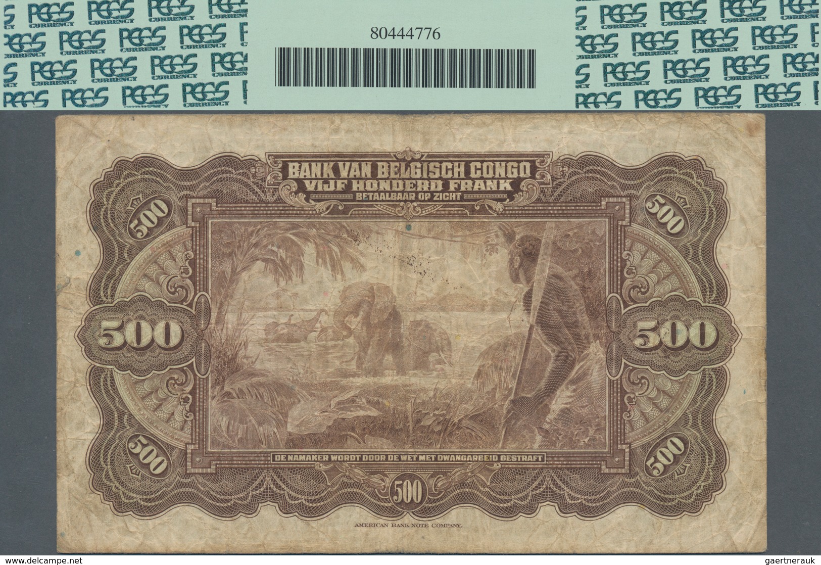 Belgian Congo / Belgisch Kongo: Banque Du Congo Belge 500 Francs ND(1941), P.18Aa, Highly Rare Bankn - Ohne Zuordnung