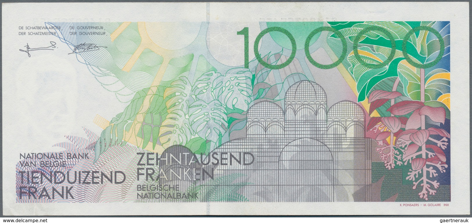 Belgium / Belgien: 10.000 Francs ND(1992-98), P.146, Tiny Dint At Lower Right, Otherwise Perfect. Co - Sonstige & Ohne Zuordnung