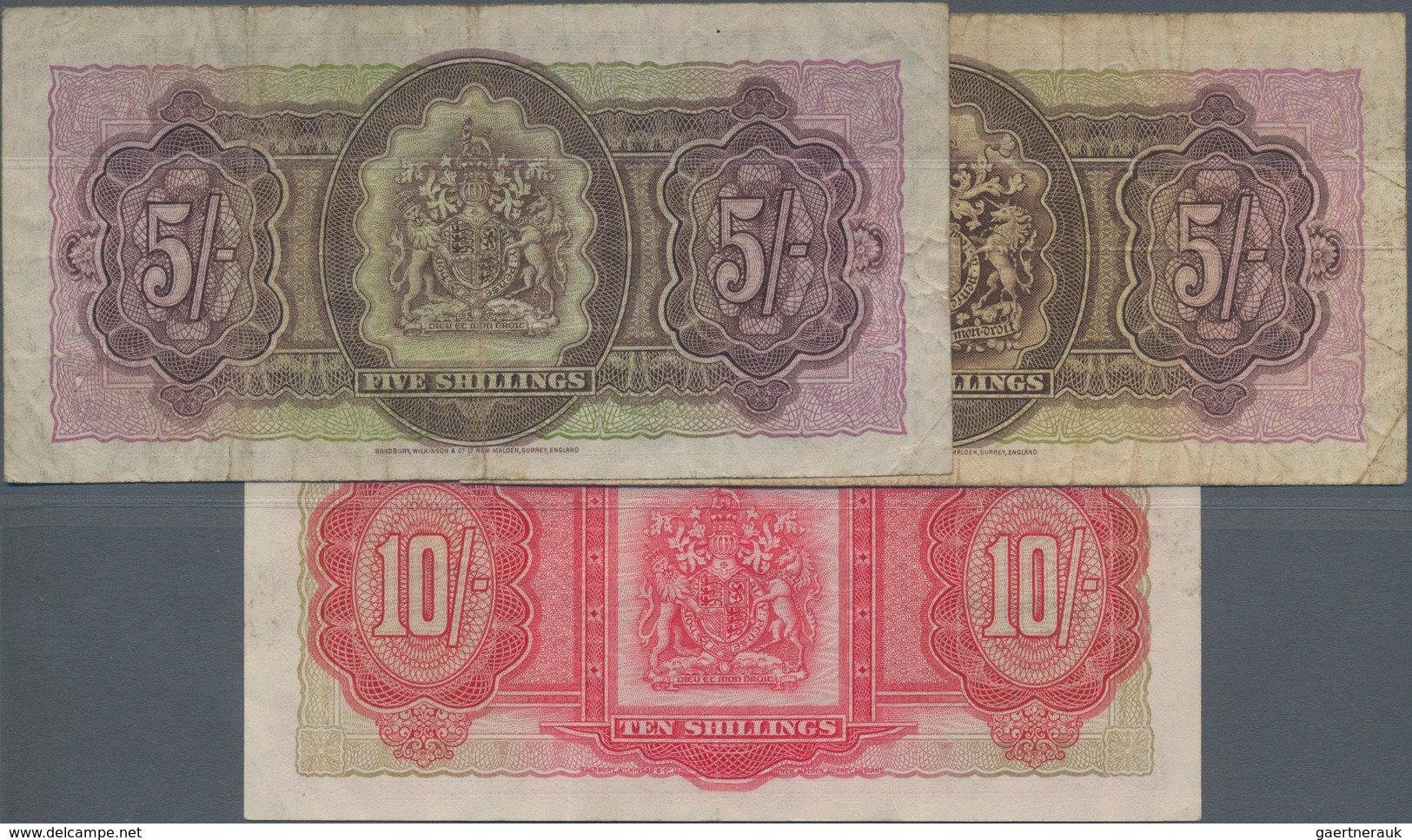 Bermuda: Nice Lot With 3 Banknotes 5 Shillings 1937 P.8b (F-/F), 5 Shillings 1957 P.18b (F) And 10 S - Bermudas