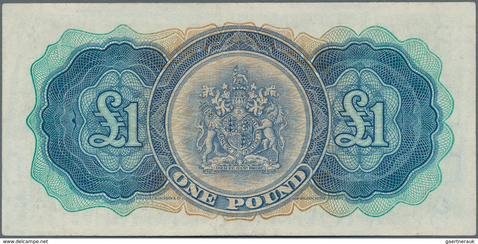 Bermuda: 1 Pound 1966, P.20d, Excellent Condition With A Soft Vertical Bend At Center Only: XF - Bermudas