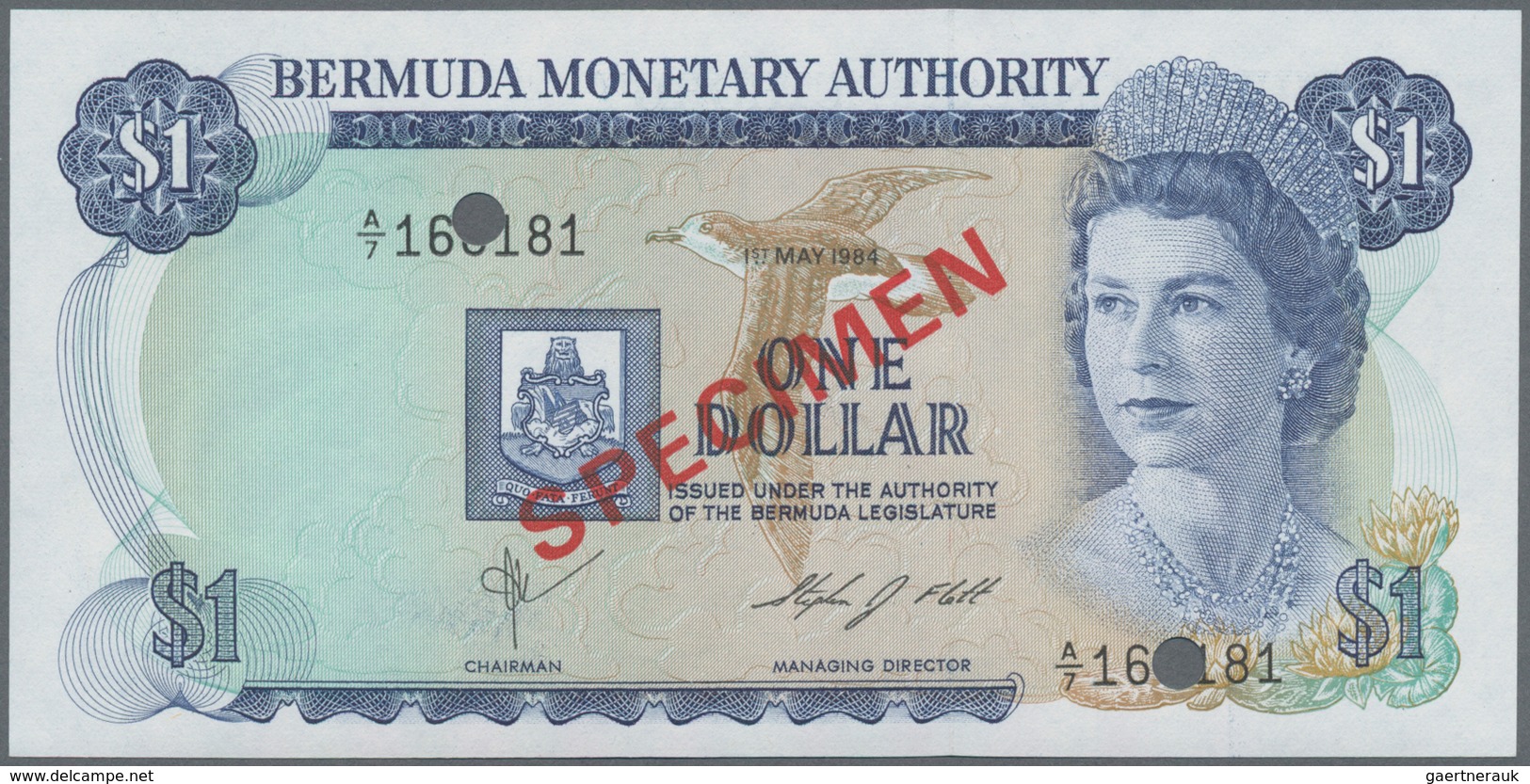 Bermuda: Nice Specimen Set Of The Bermuda Monetary Authority With 1, 5, 10, 20, 50 And 100 Dollars S - Bermudas