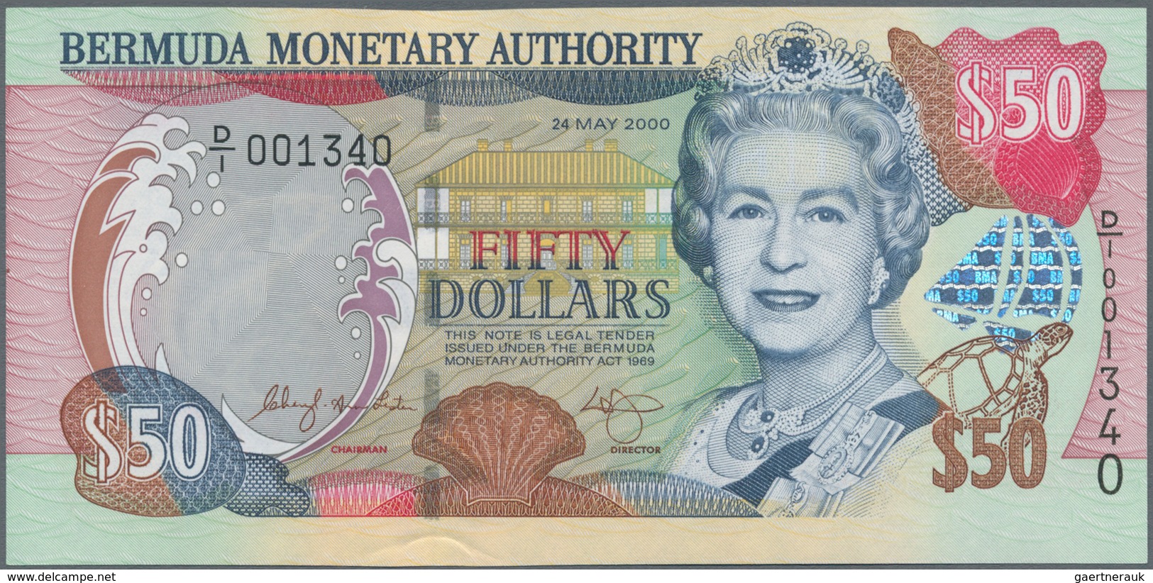 Bermuda: 50 Dollars 2000, P.54a In Perfect UNC Condition. - Bermuda