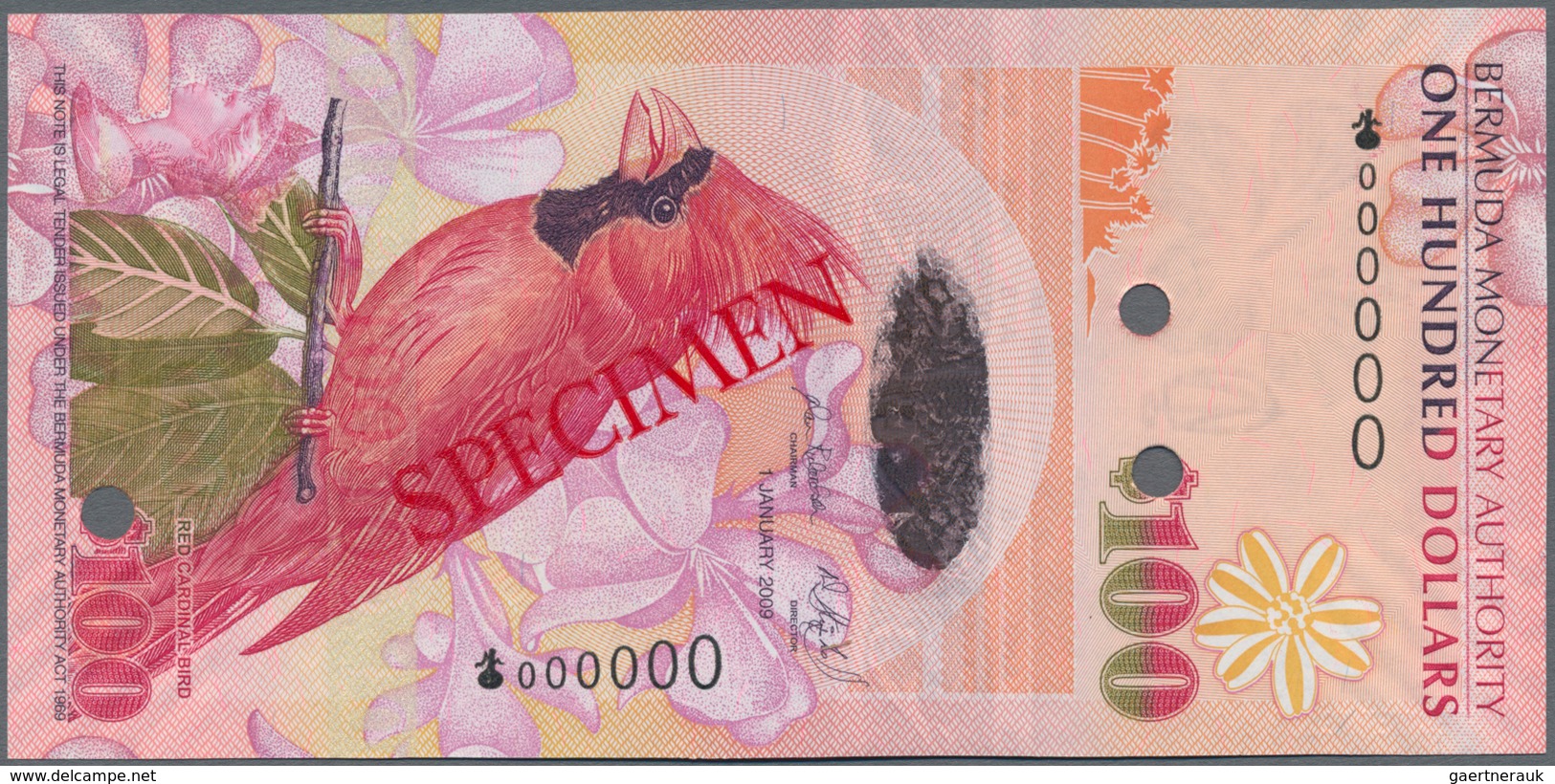 Bermuda: 100 Dollars 2009 SPECIMEN, P.62s In UNC Condition - Bermudas