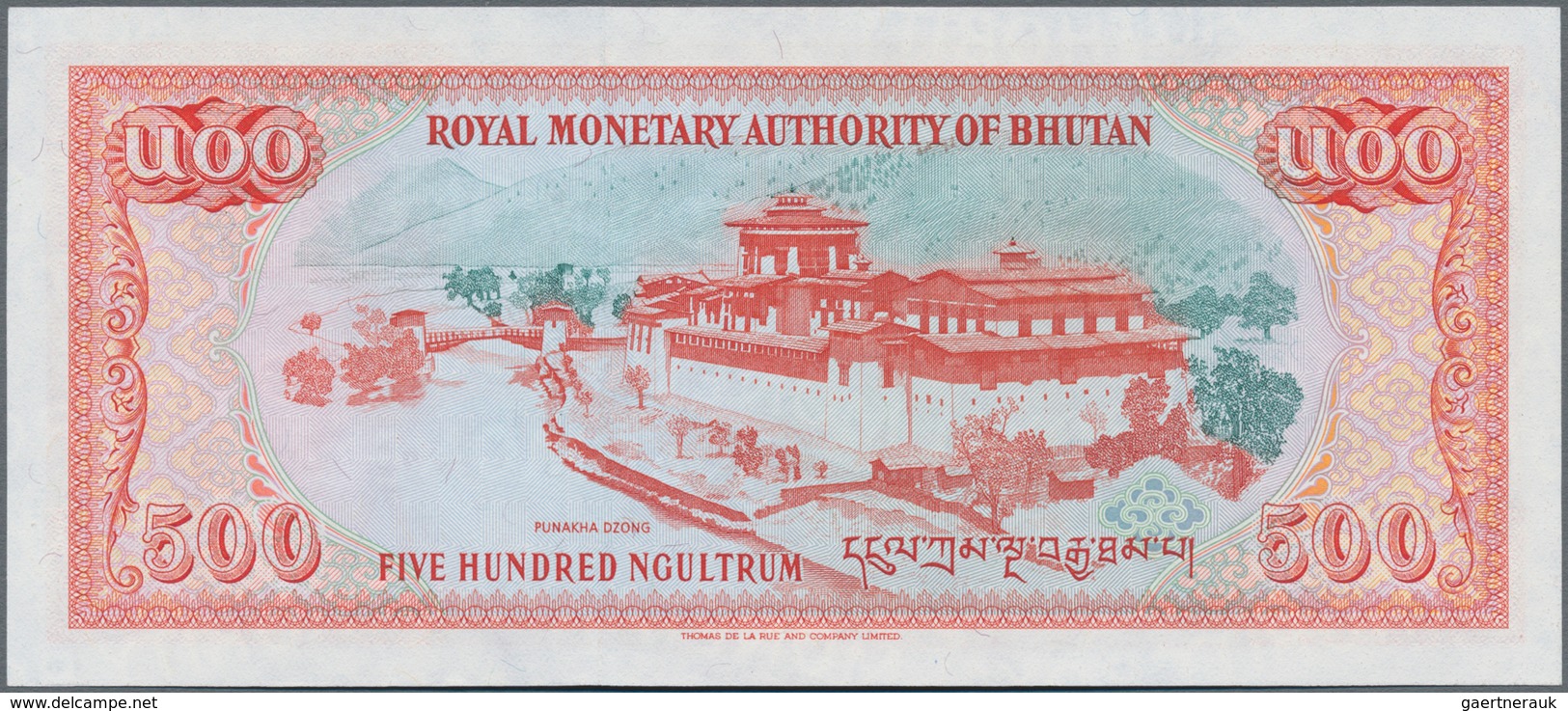Bhutan: Nice Pair With 10 Ngultrum ND(1974) P.3 (F) And 500 Ngultrum ND(1994) P.21 (UNC). (2 Pcs.) - Bhután