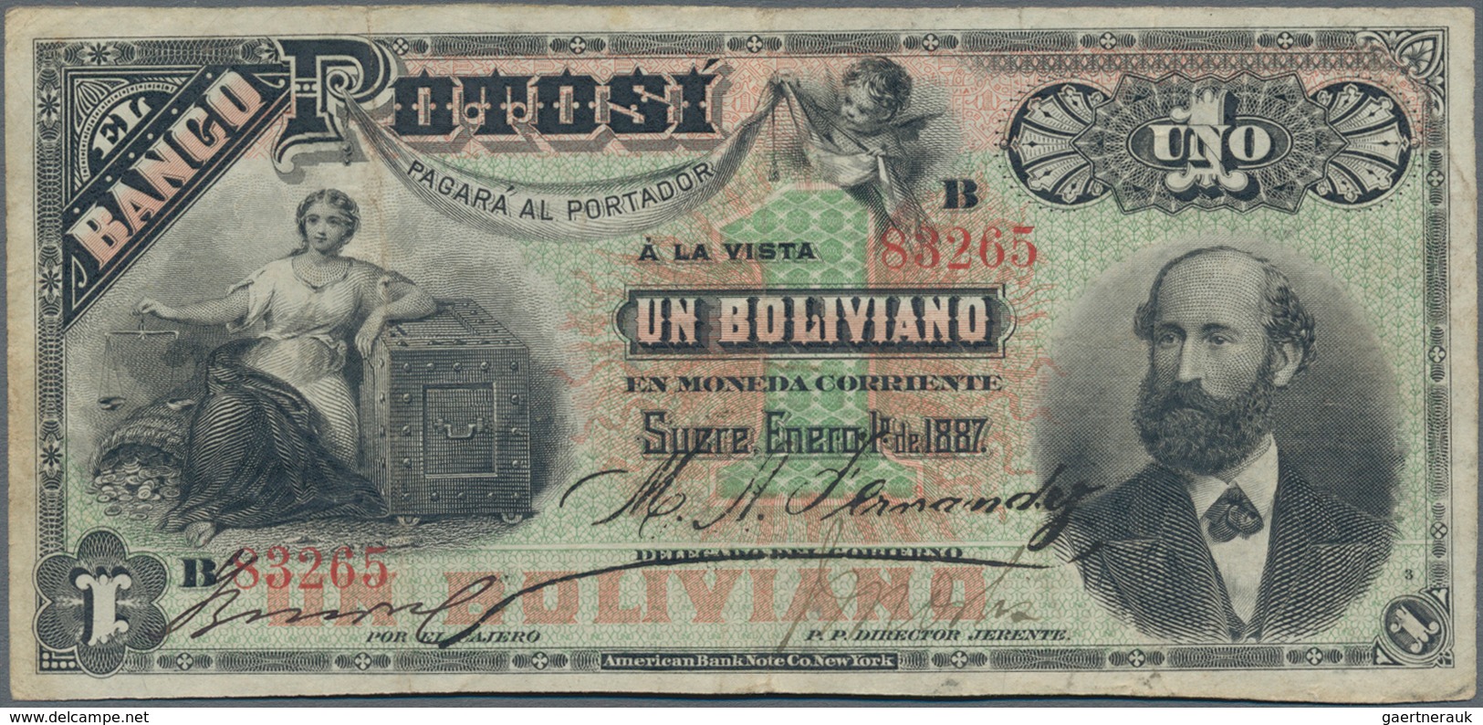 Bolivia / Bolivien: Very nice group with 8 banknotes comprising 50 Centavos 1902 P.91 (UNC), 1 Boliv