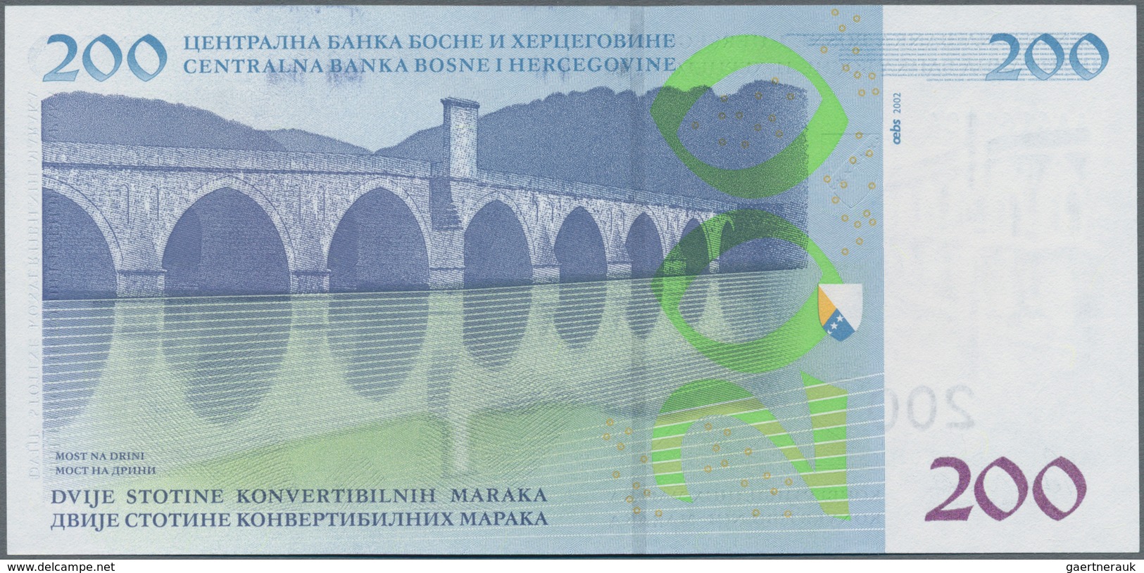 Bosnia & Herzegovina / Bosnien & Herzegovina: 200 Maraka 2002, P.71 In Perfect UNC Condition. - Bosnië En Herzegovina