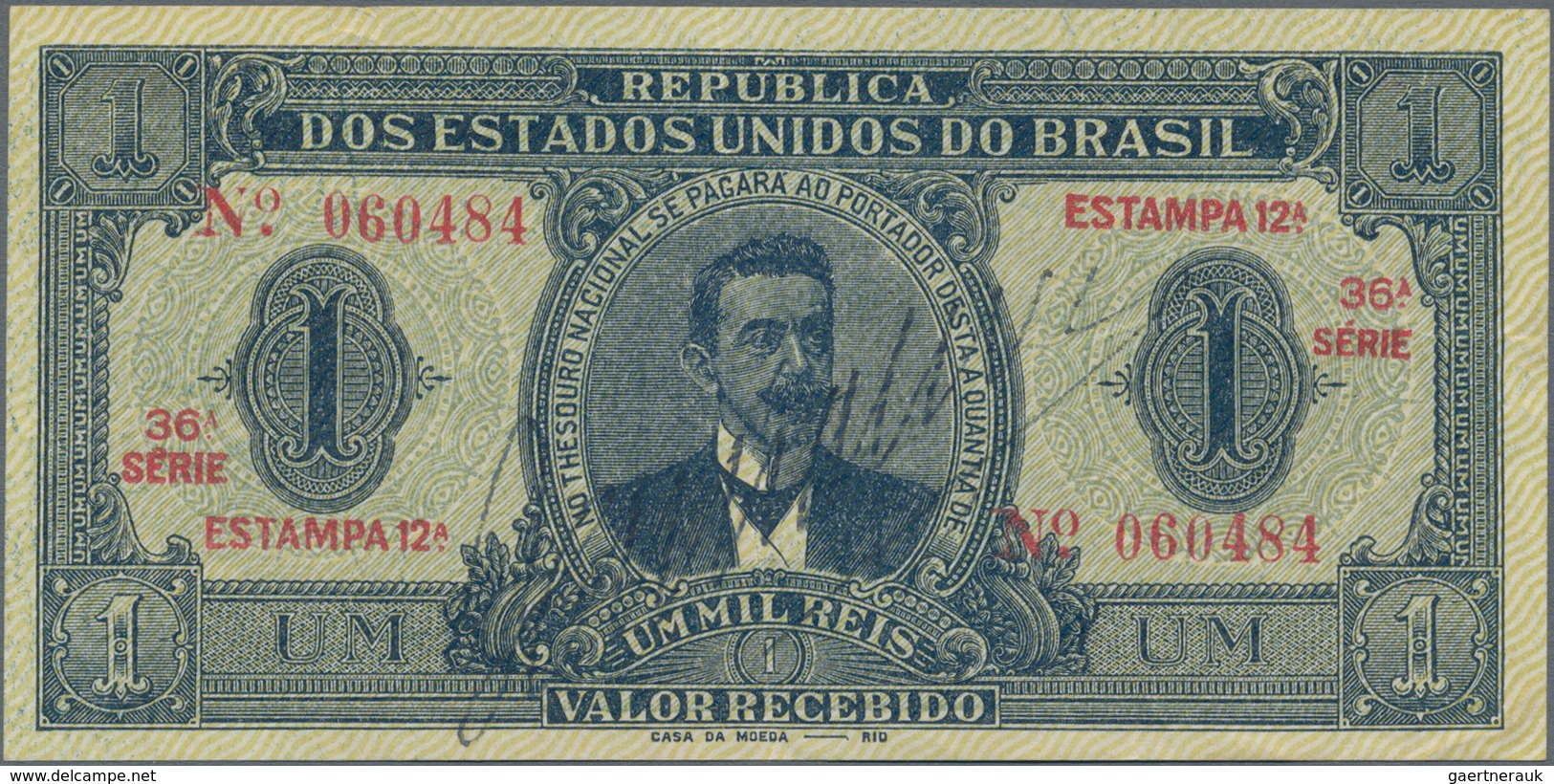 Brazil / Brasilien: Lot With 3 Banknotes Containing 1 Mil Reis ND(1921) P.8 (VF), 50 Mil Reis ND(193 - Brazilië