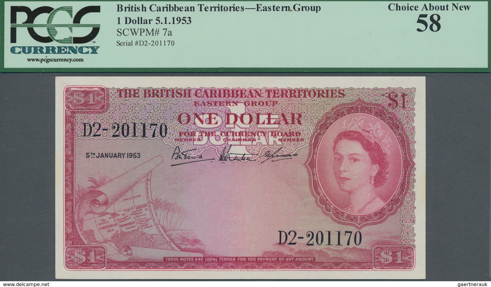 British Caribbean Territories: The British Caribbean Territories 1 Dollar 1953, P.7a In Excellent Co - Otros – América