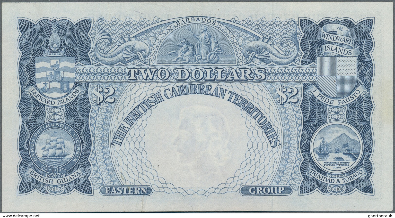 British Caribbean Territories: 2 Dollars January 2nd 1962, P.8c, Still Nice With Fresh Colors, Obvio - Sonstige – Amerika