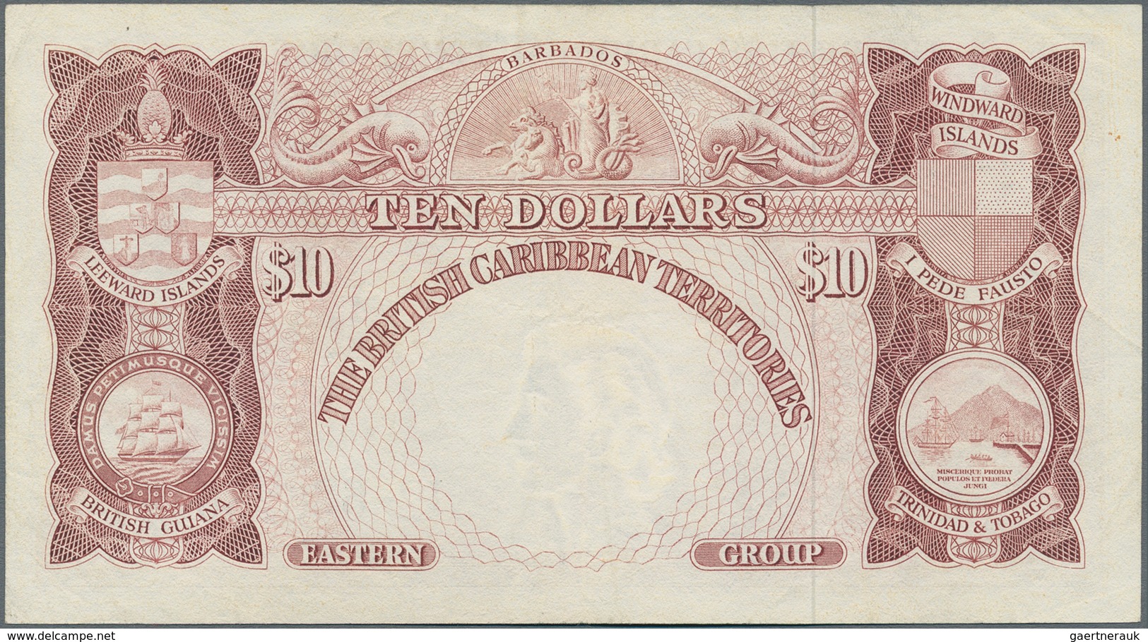 British Caribbean Territories: 10 Dollars January 2nd 1964, P.10c, Key Note Of This Series In Great - Andere - Amerika