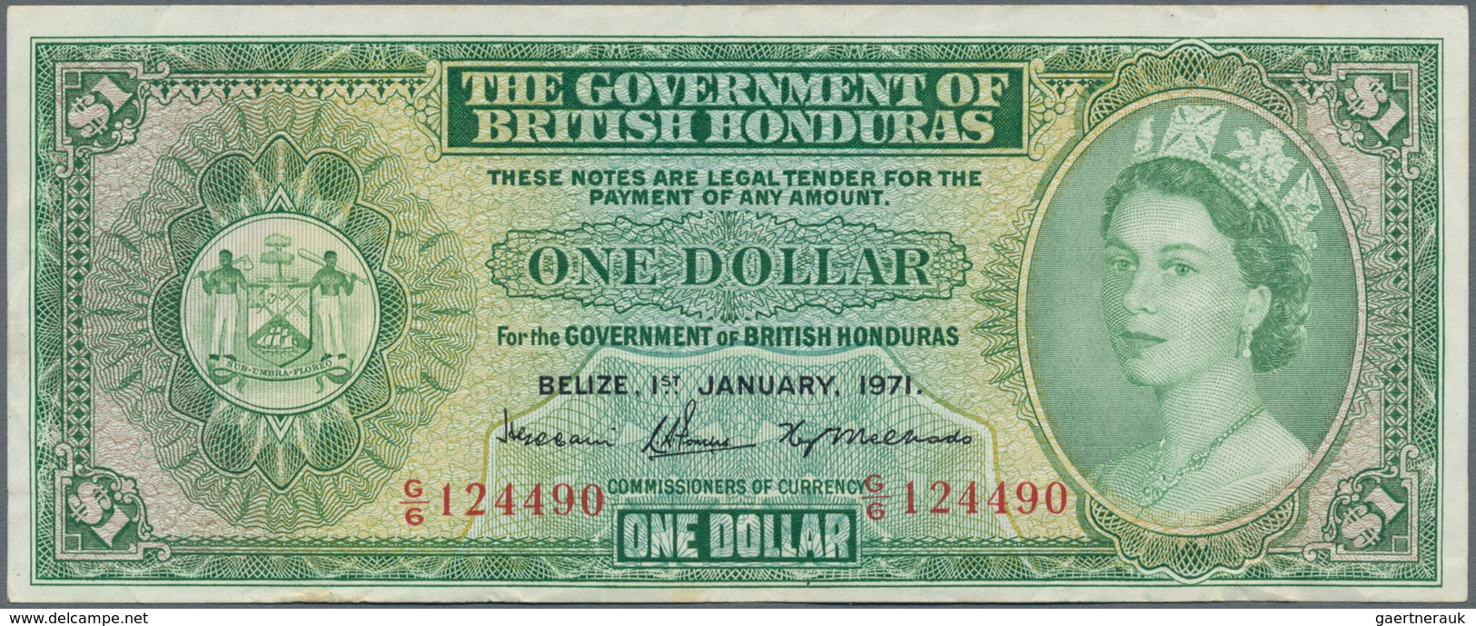 British Honduras: 1 Dollar 1971, P.28c, Very Nice With Bright Colors And Strong Paper, Just A Few Fo - Honduras