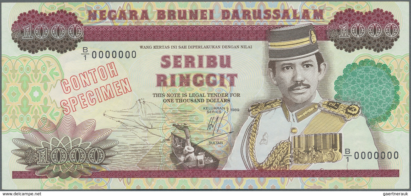 Brunei: Negara Brunei Darussalam / State Of Brunei Darussalam Extraordinary Rare SPECIMEN Set With 1 - Brunei