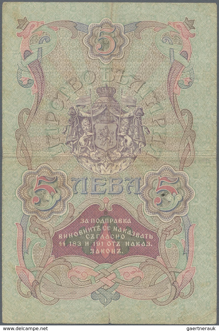 Bulgaria / Bulgarien: Set with 4 banknotes with 5 and 10 Leva Srebro and 20, 100 Leva Zlato ND(1904-