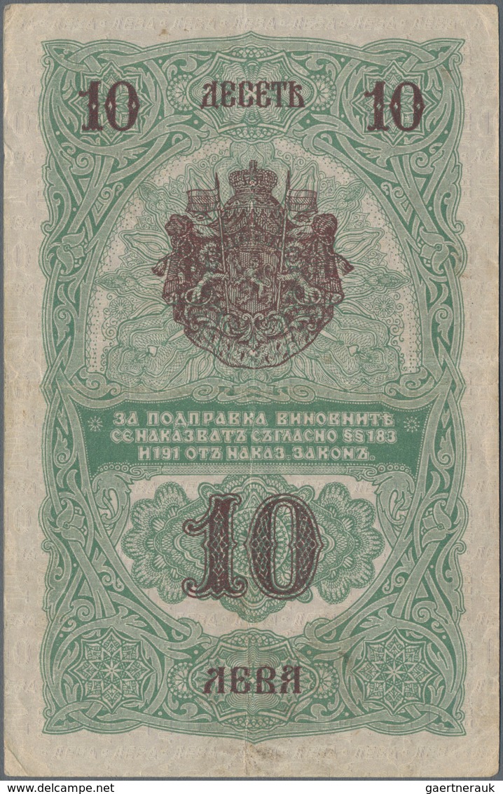 Bulgaria / Bulgarien: Very rare set with 8 banknotes comprising 10 Leva Srebro ND(1904) P.3b (VF), 2