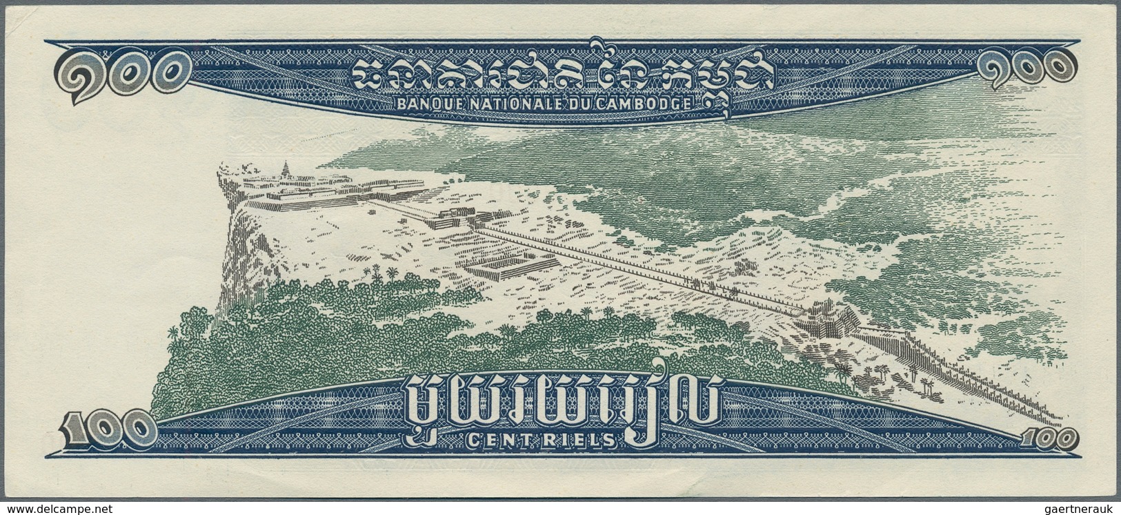 Cambodia / Kambodscha: 100 Riels ND(1963-72) SPECIMEN, P.12as, Almost Perfect With A Few Tiny Crease - Cambodia