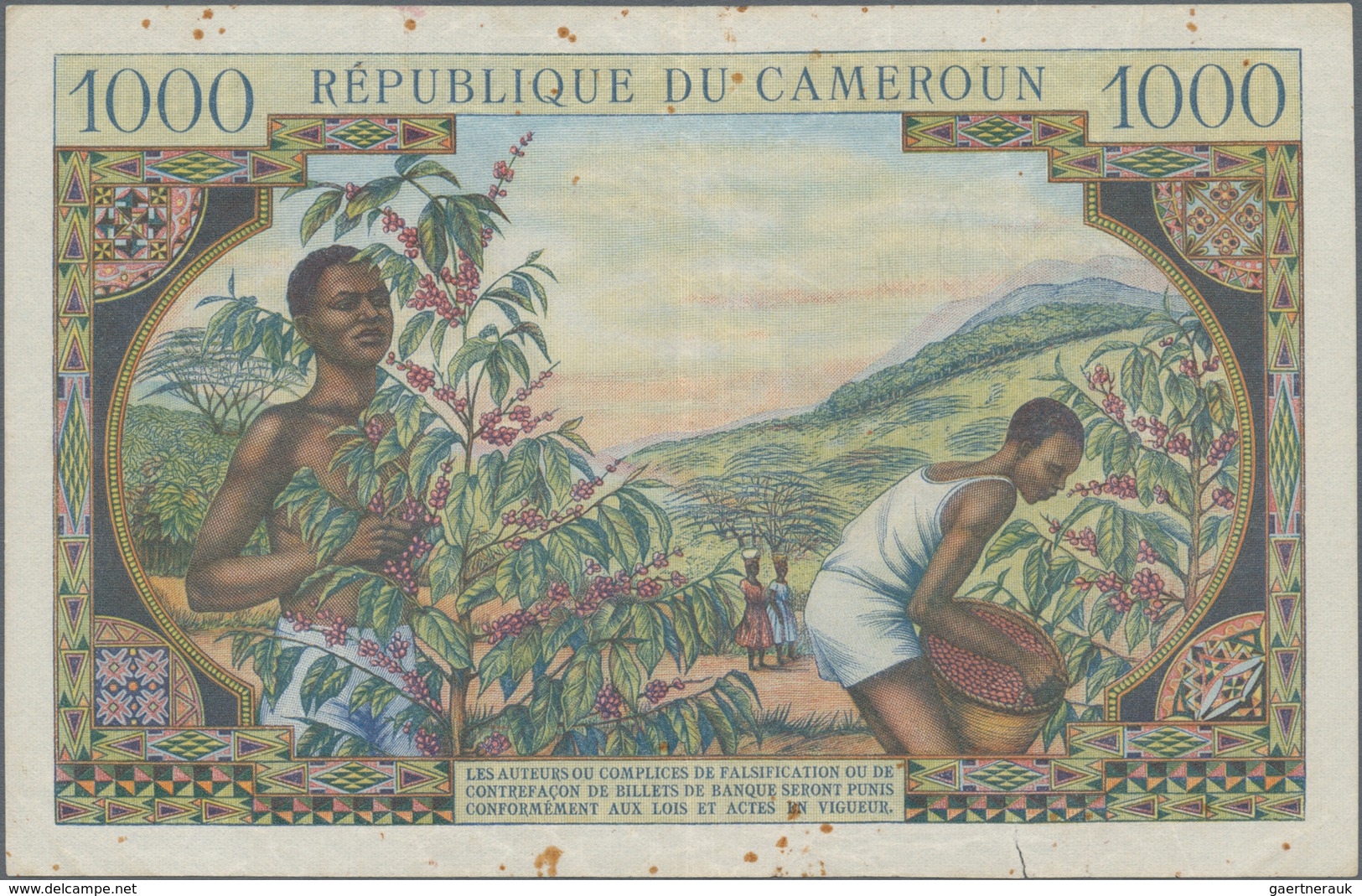 Cameroon / Kamerun: Banque Central - Republique Du Cameroun 1000 Francs ND(1961), P.7, Still Nice An - Camerún