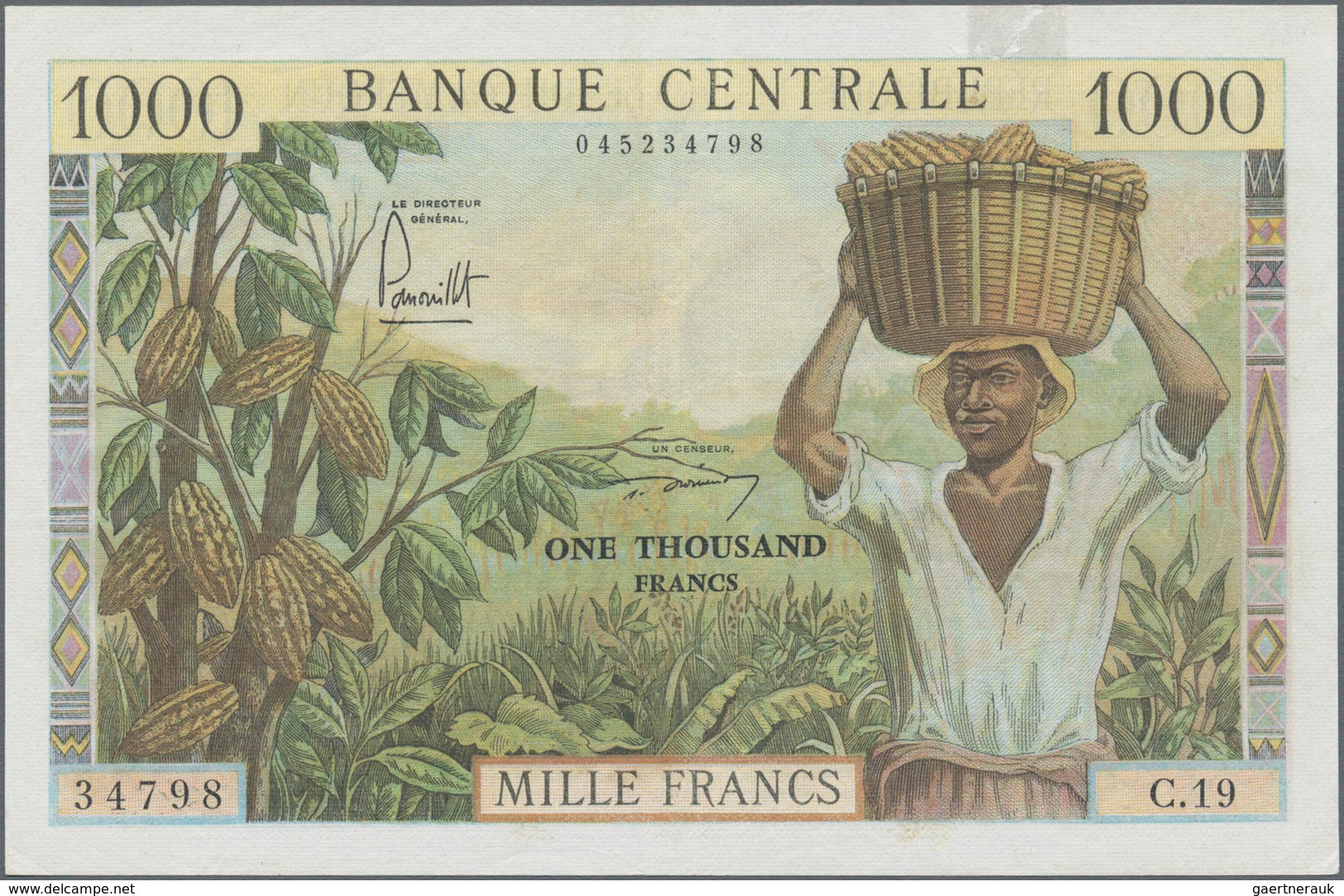 Cameroon / Kamerun: Banque Central - République Fédérale Du Cameroun 1000 Francs ND(1962), P.12b, Gr - Kameroen