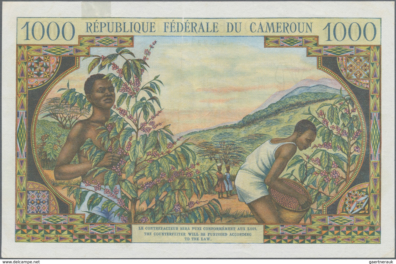 Cameroon / Kamerun: Banque Central - République Fédérale Du Cameroun 1000 Francs ND(1962), P.12b, Gr - Kamerun