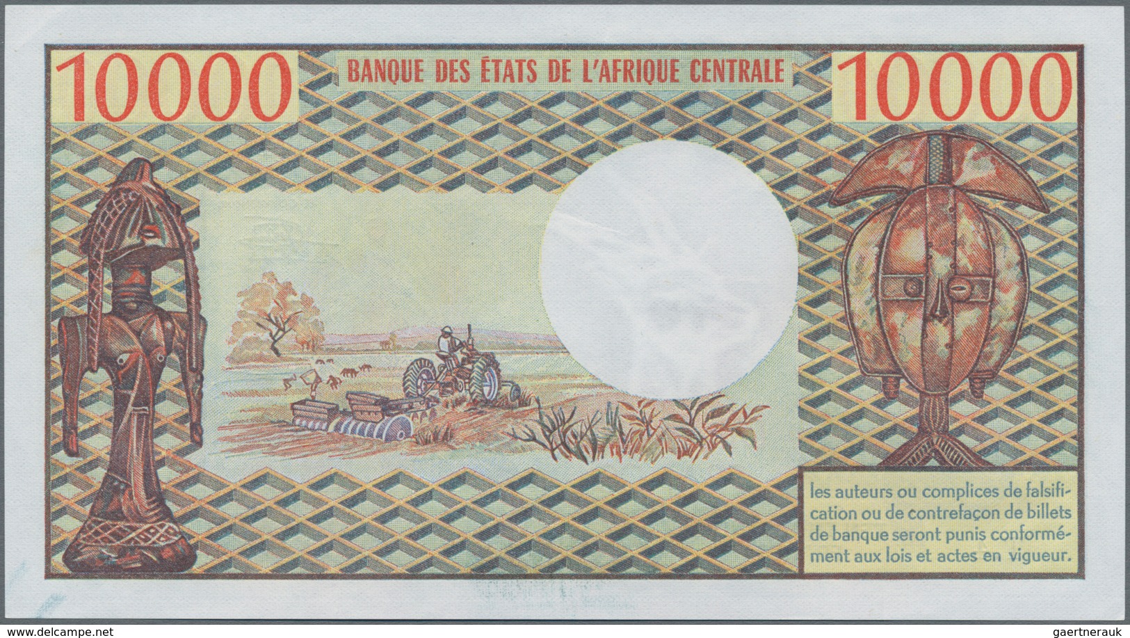 Cameroon / Kamerun: 10.000 Francs ND(1974-81), P.18b, Tiny Dint At Upper Right Corner, Otherwise Per - Kameroen