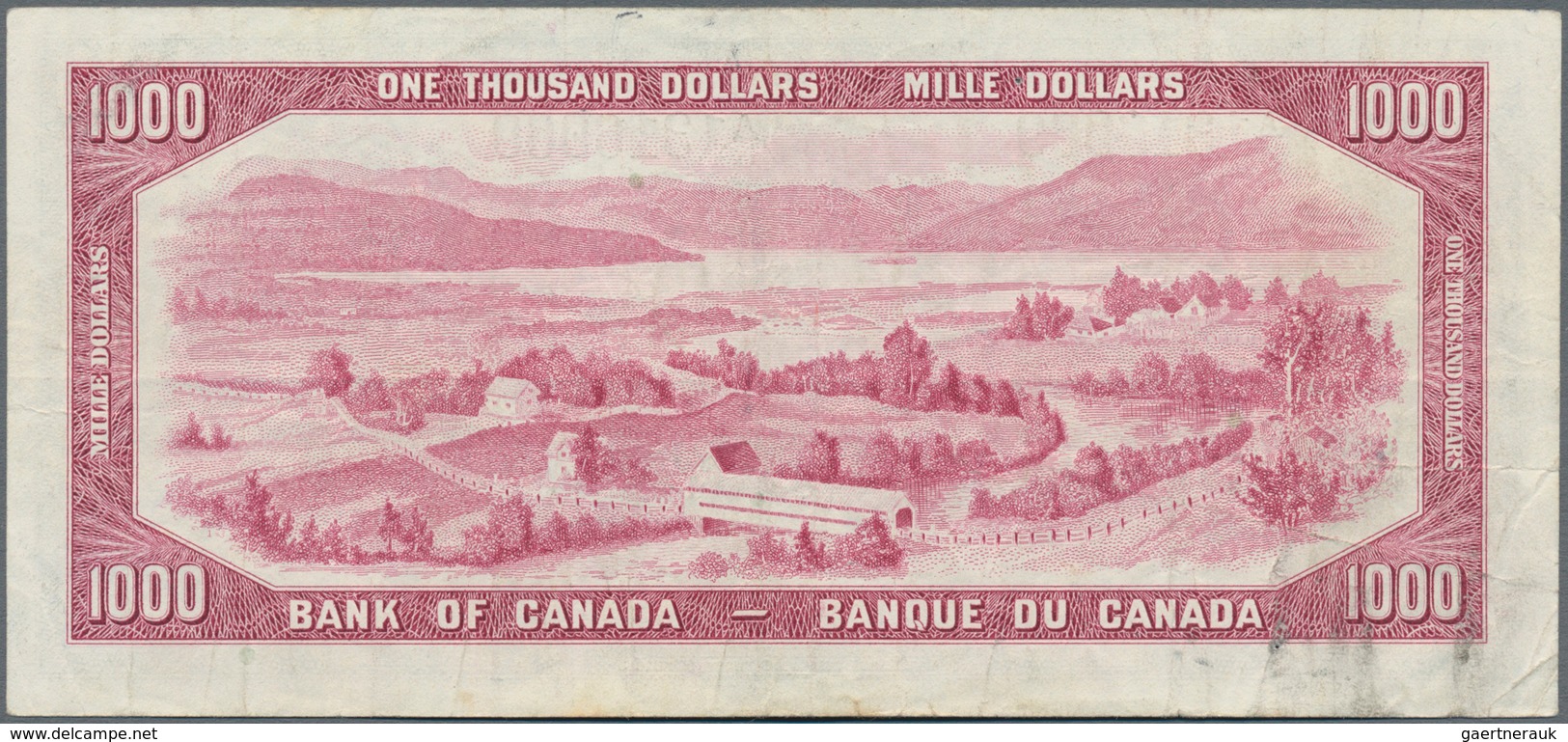 Canada: 1000 Dollars 1954, P.83d, Great High Value Note In Nice Condition, Two Tiny Pinholes And A F - Kanada