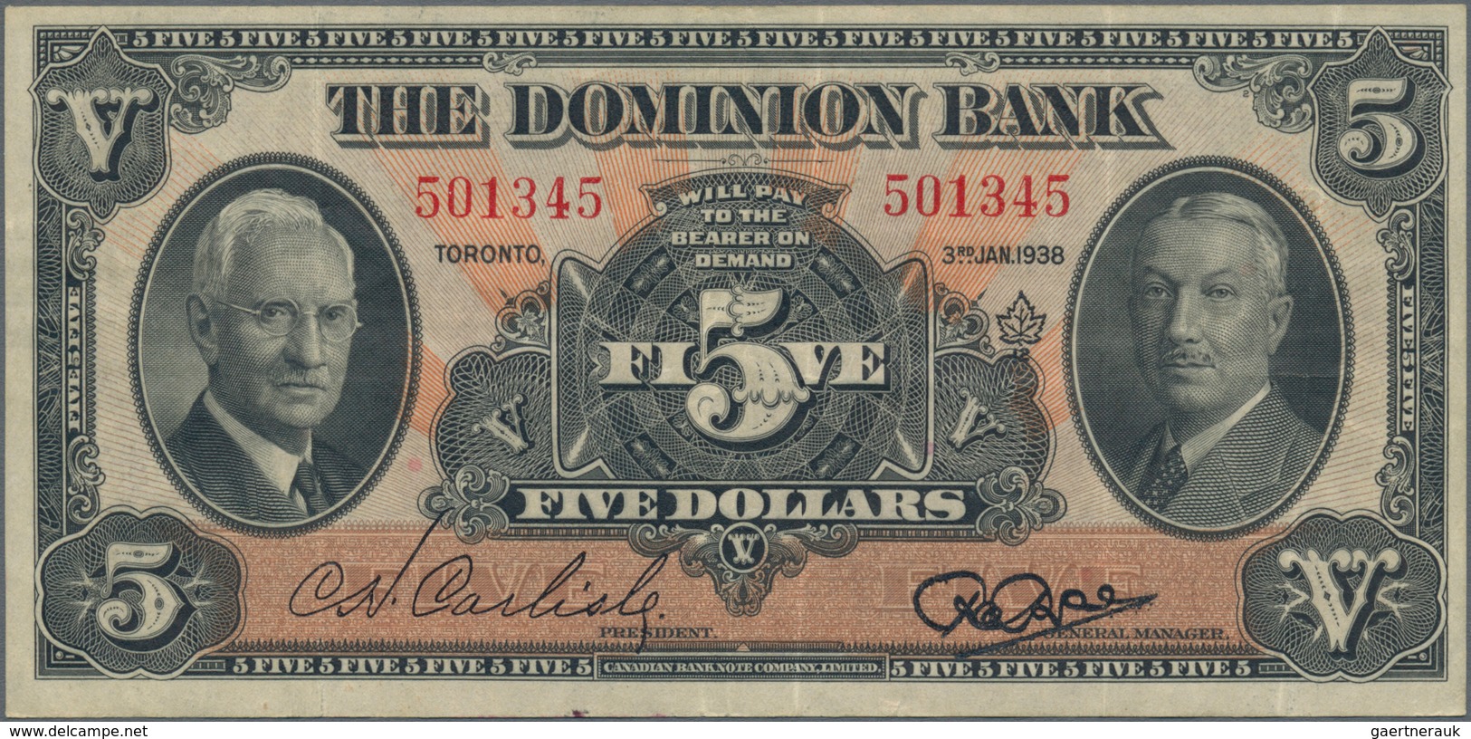 Canada: The Dominion Bank 5 Dollars 1938 P.S561 (VF) And The Bank Of Montreal 10 Dollars 1938 P.S562 - Canada