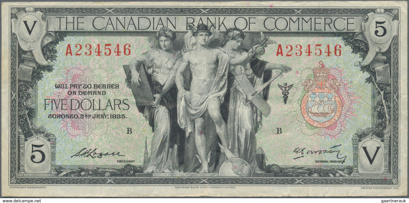 Canada: Very Nice Lot With 3 Banknotes Comprising The Bank Of Toronto 5 And 10 Dollars 1937, P.S691c - Kanada