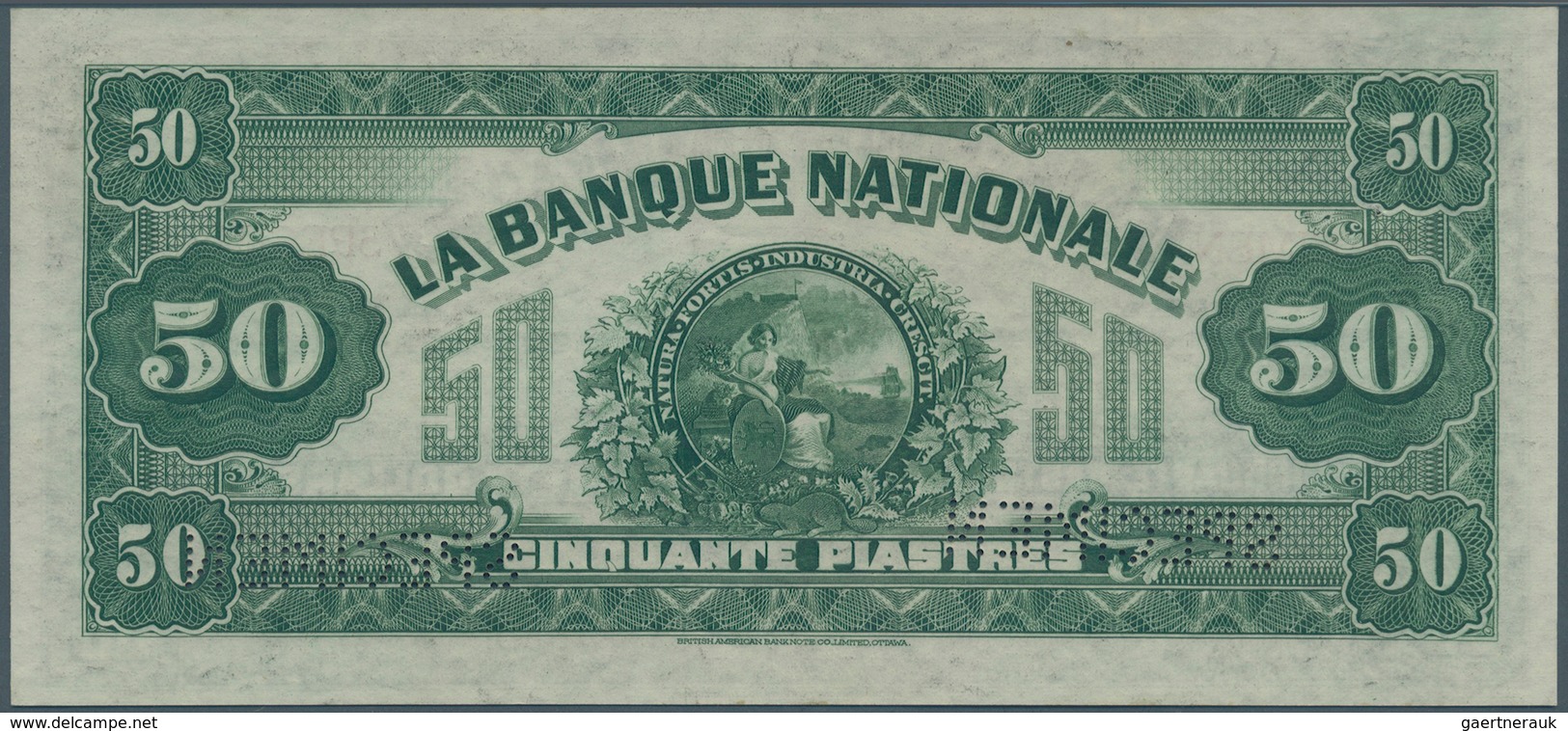 Canada: La Banque Nationale 50 Dollars 1922 SPECIMEN, P.S874s In Excellent Condition, Just Slightly - Kanada