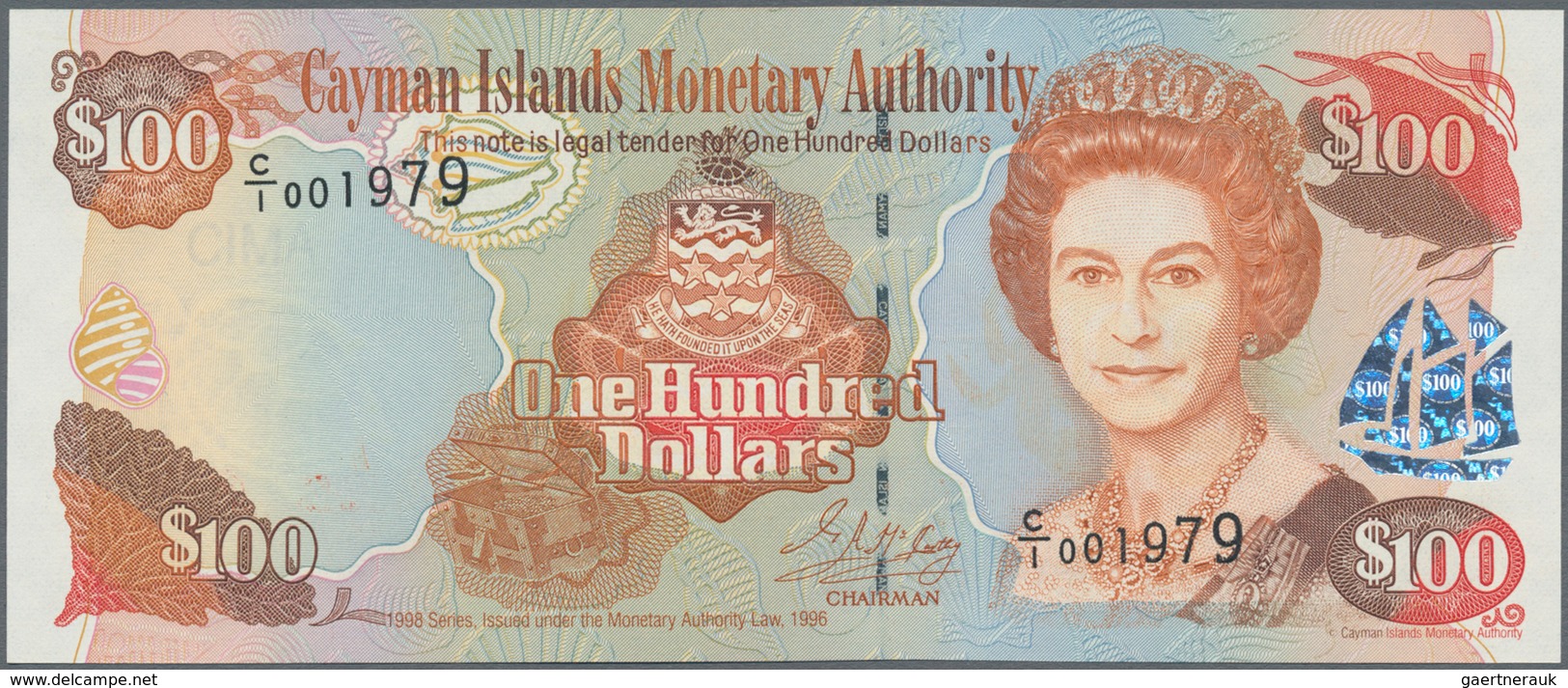 Cayman Islands: 100 Dollars 1998, P.25 In Perfect UNC Condition. - Kaimaninseln