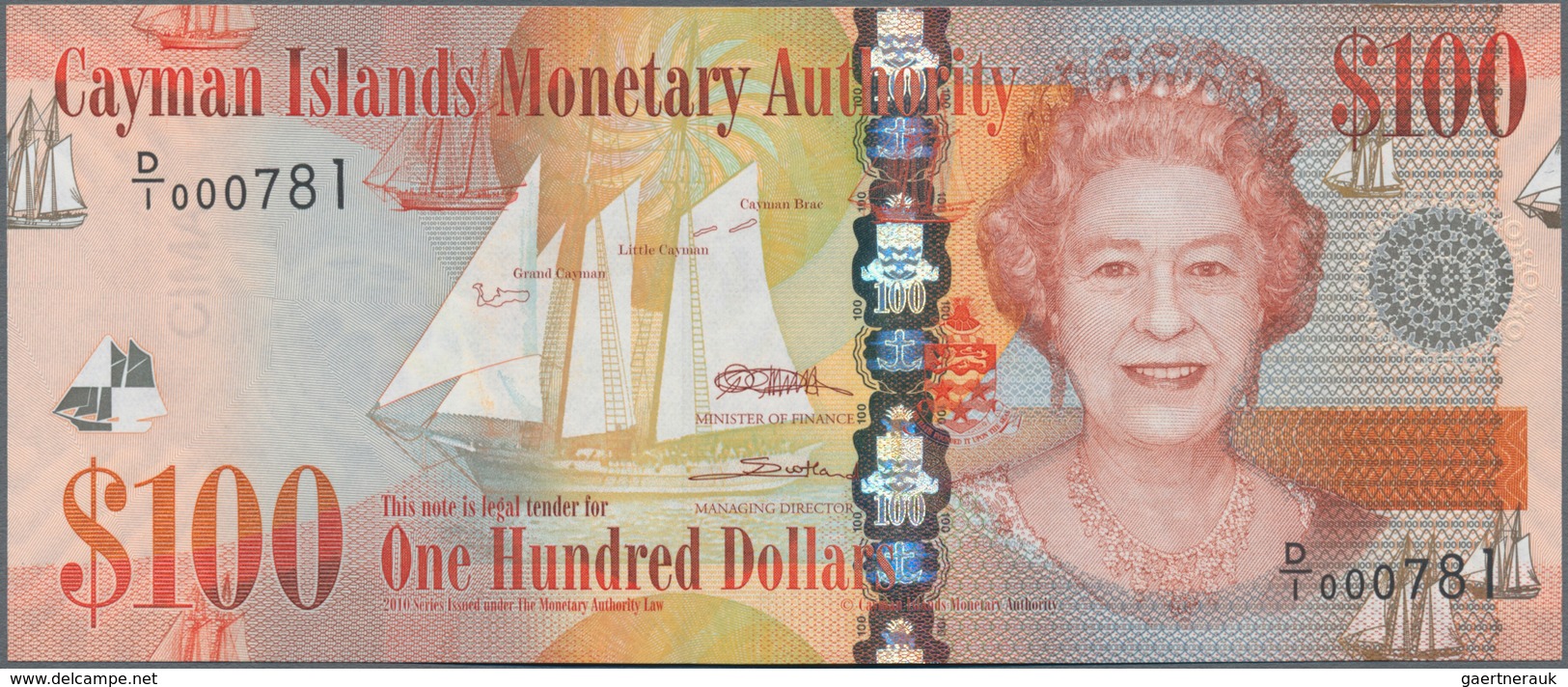 Cayman Islands: 100 Dollars 2010, P.43a In Perfect UNC Condition. - Islas Caimán