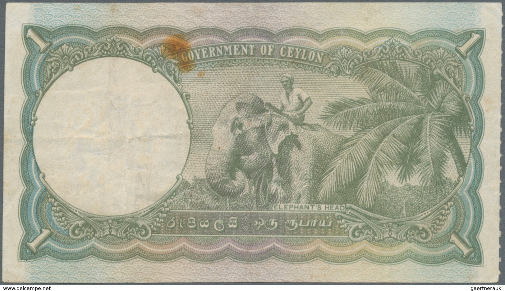 Ceylon: Set Of 2 Notes 1 Rupee 1949 P. 34, Both With Light Folds In Paper, One With One Rusty Pinhol - Sri Lanka